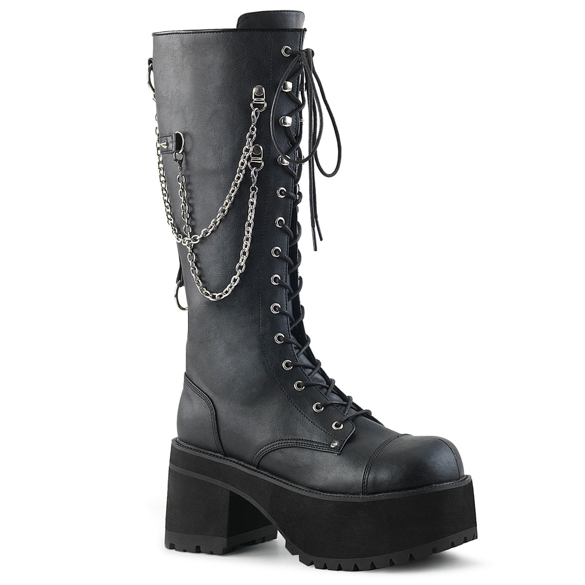 Men Demonia Ranger-303 Knee-high Boots Black Faux Leather | KDN697238