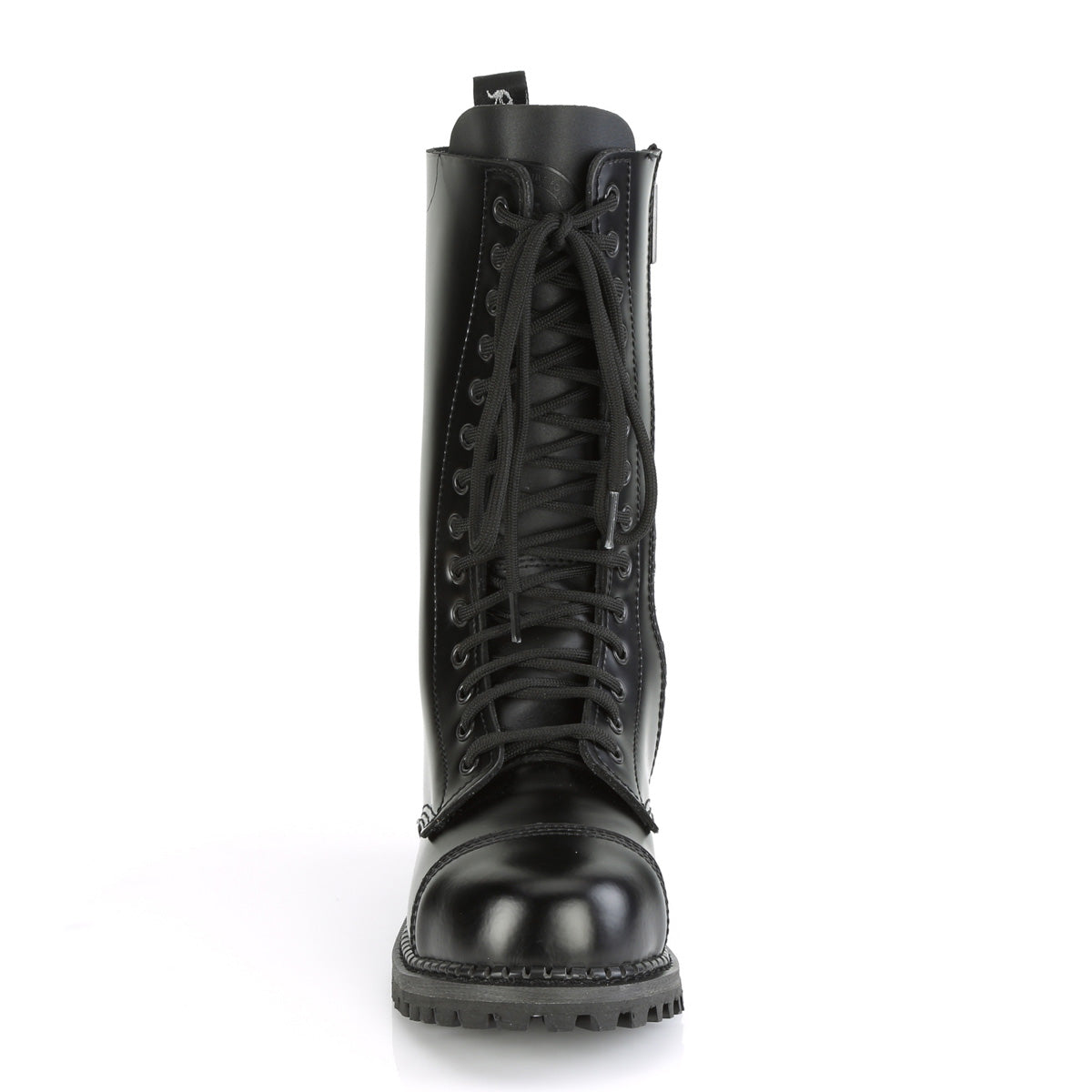 Men Demonia Riot-14 Knee-high Boots Black Leather | MDO689321