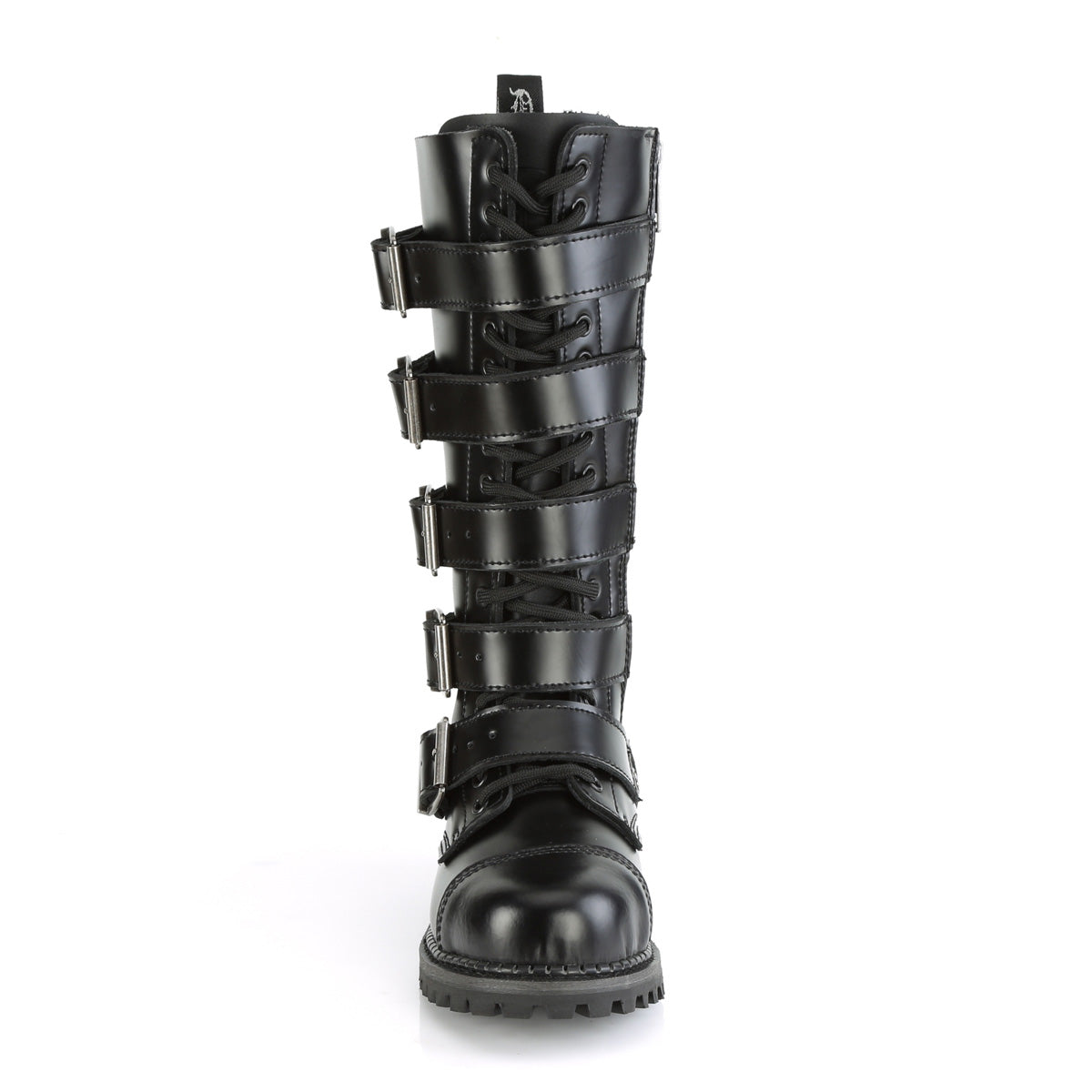 Men Demonia Riot-18BK Knee-high Boots Black Leather | SCU374928