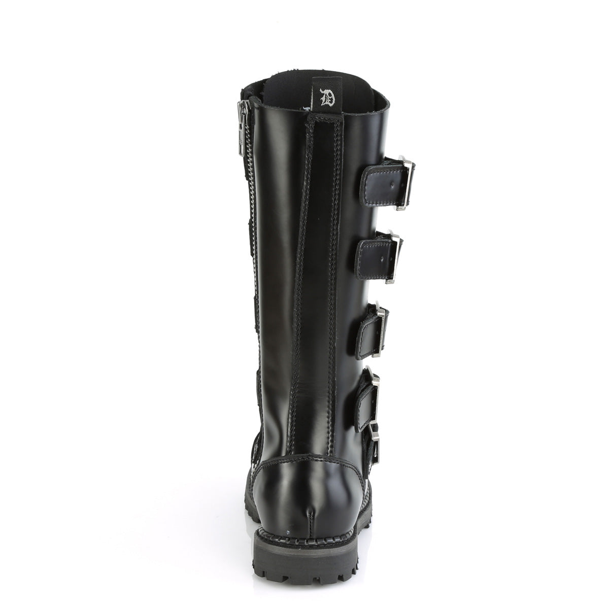 Men Demonia Riot-18BK Knee-high Boots Black Leather | SCU374928