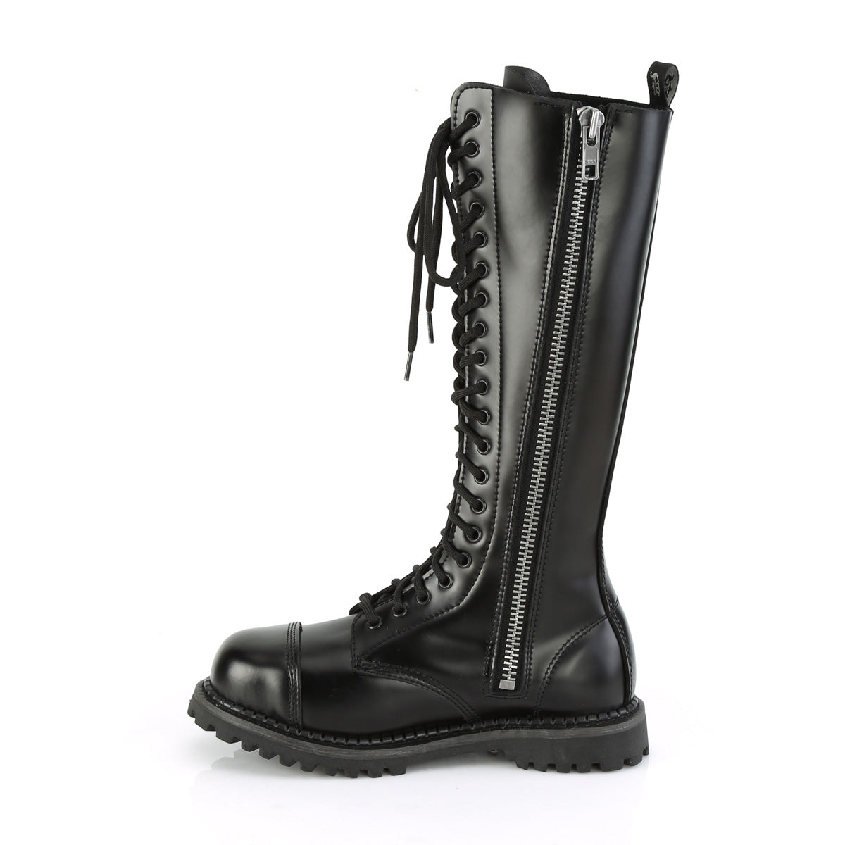 Men Demonia Riot-20 Knee-high Boots Black Leather | CVD619870