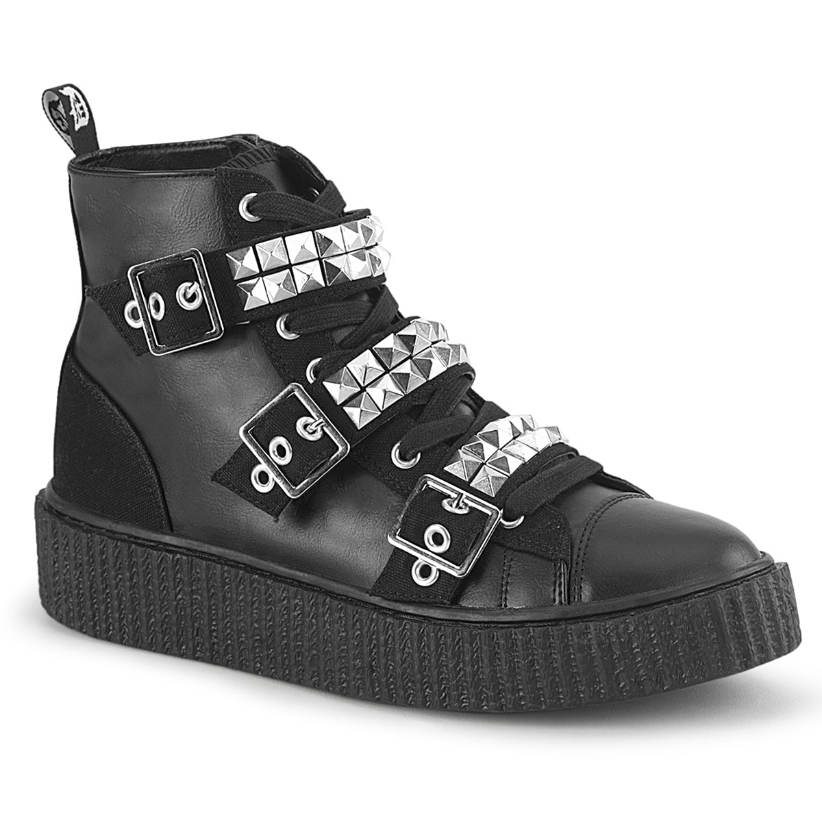 Men Demonia Sneeker-225 Shoes Black Canvas-Vegan Leather | BHZ524160