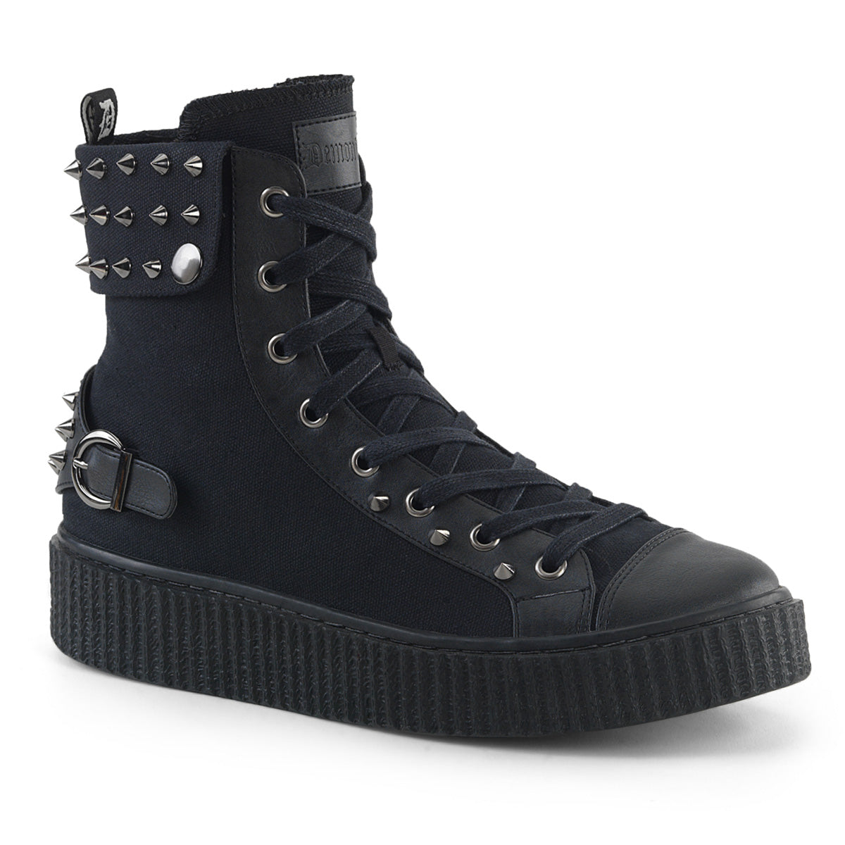 Men Demonia Sneeker-266 Sneakers Black Canvas-Vegan Leather | PBR745123