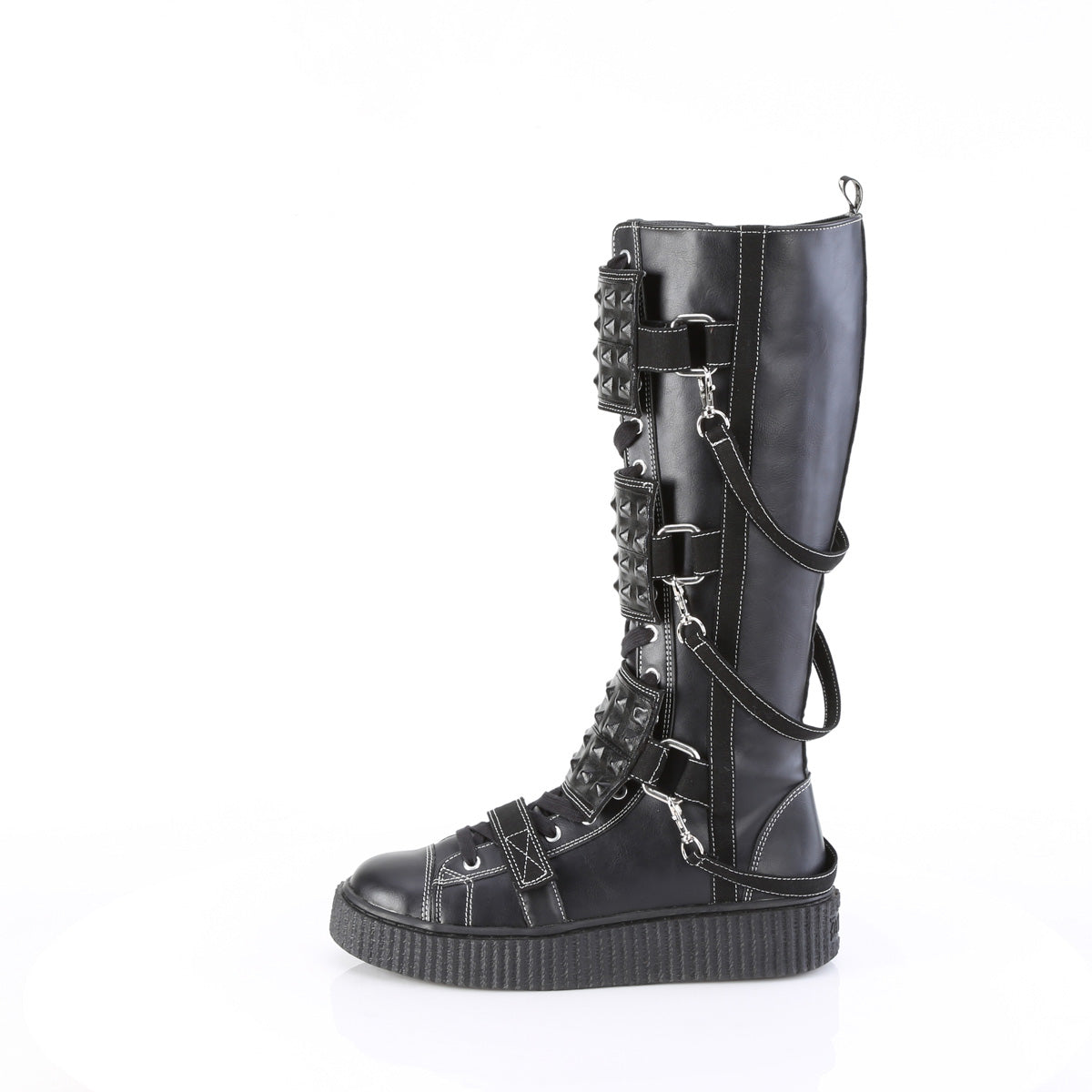 Men Demonia Sneeker-410 Boots Black Vegan Leather-Canvas | GOZ980157