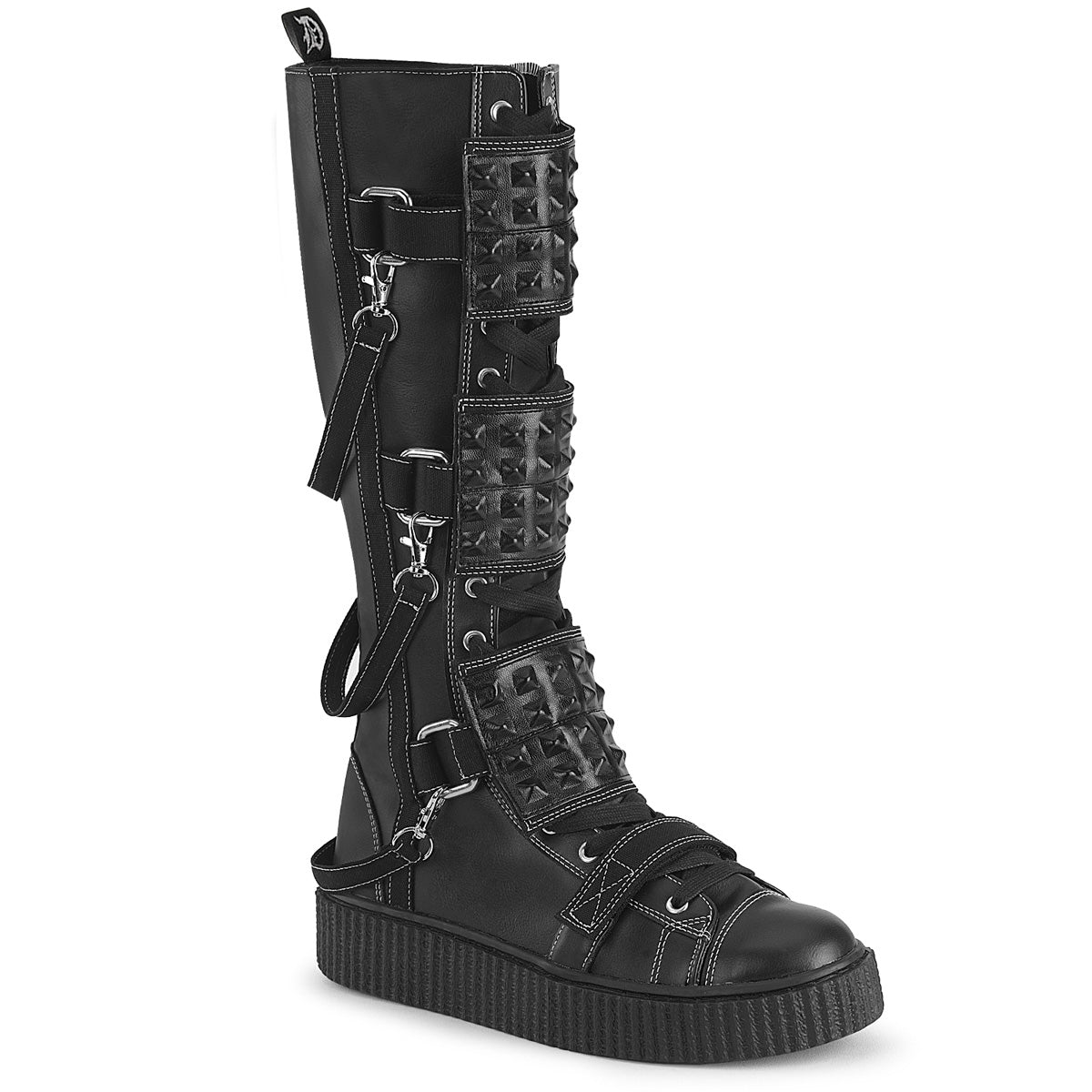 Men Demonia Sneeker-410 Boots Black Vegan Leather-Canvas | GOZ980157