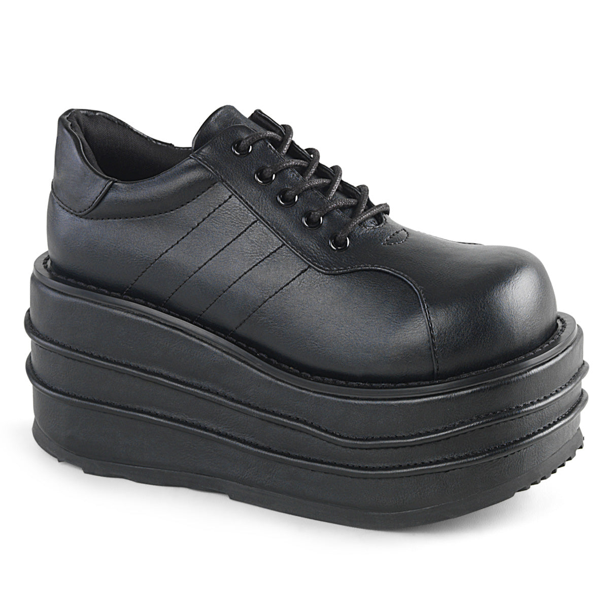 Men Demonia Tempo-08 Platform Shoes Black Vegan Leather | SRT208956