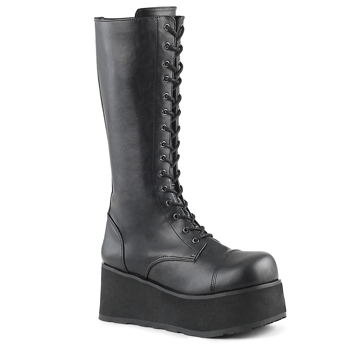 Men Demonia Trashville-502 Platform Boots Black Vegan Leather | SRM790361