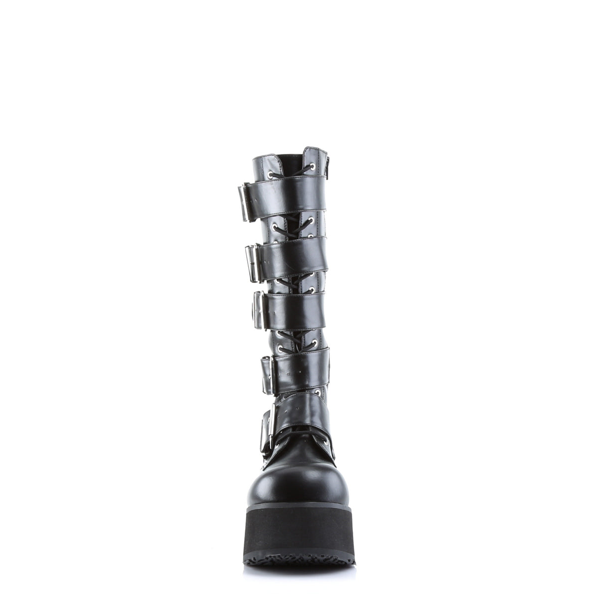 Men Demonia Trashville-518 Knee-high Boots Black Vegan Leather | WKP456701