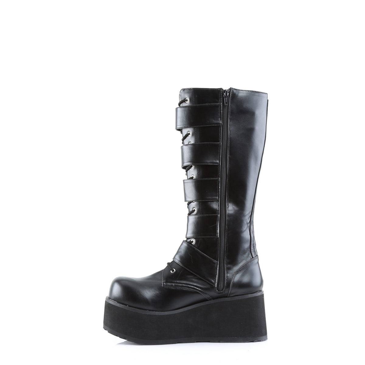 Men Demonia Trashville-518 Knee-high Boots Black Vegan Leather | WKP456701