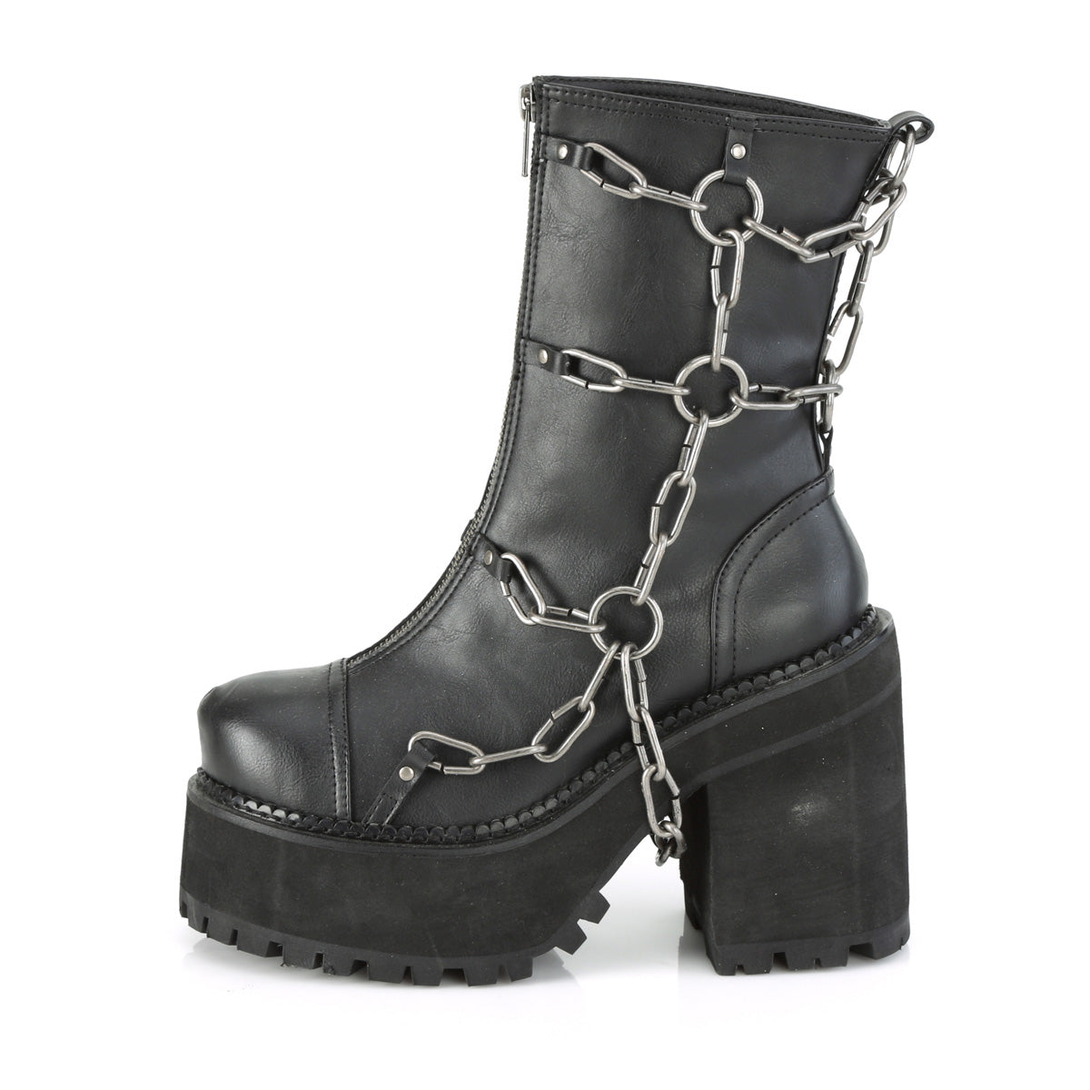 Women's Demonia Assault-66 Platform Boots Black Vegan Leather | IBA916375