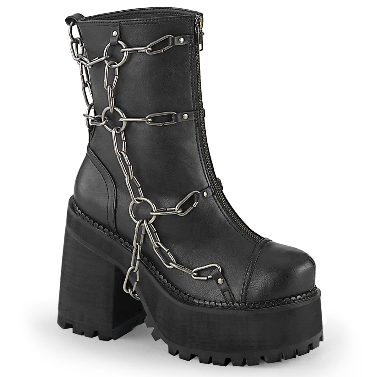 Women\'s Demonia Assault-66 Platform Boots Black Vegan Leather | IBA916375