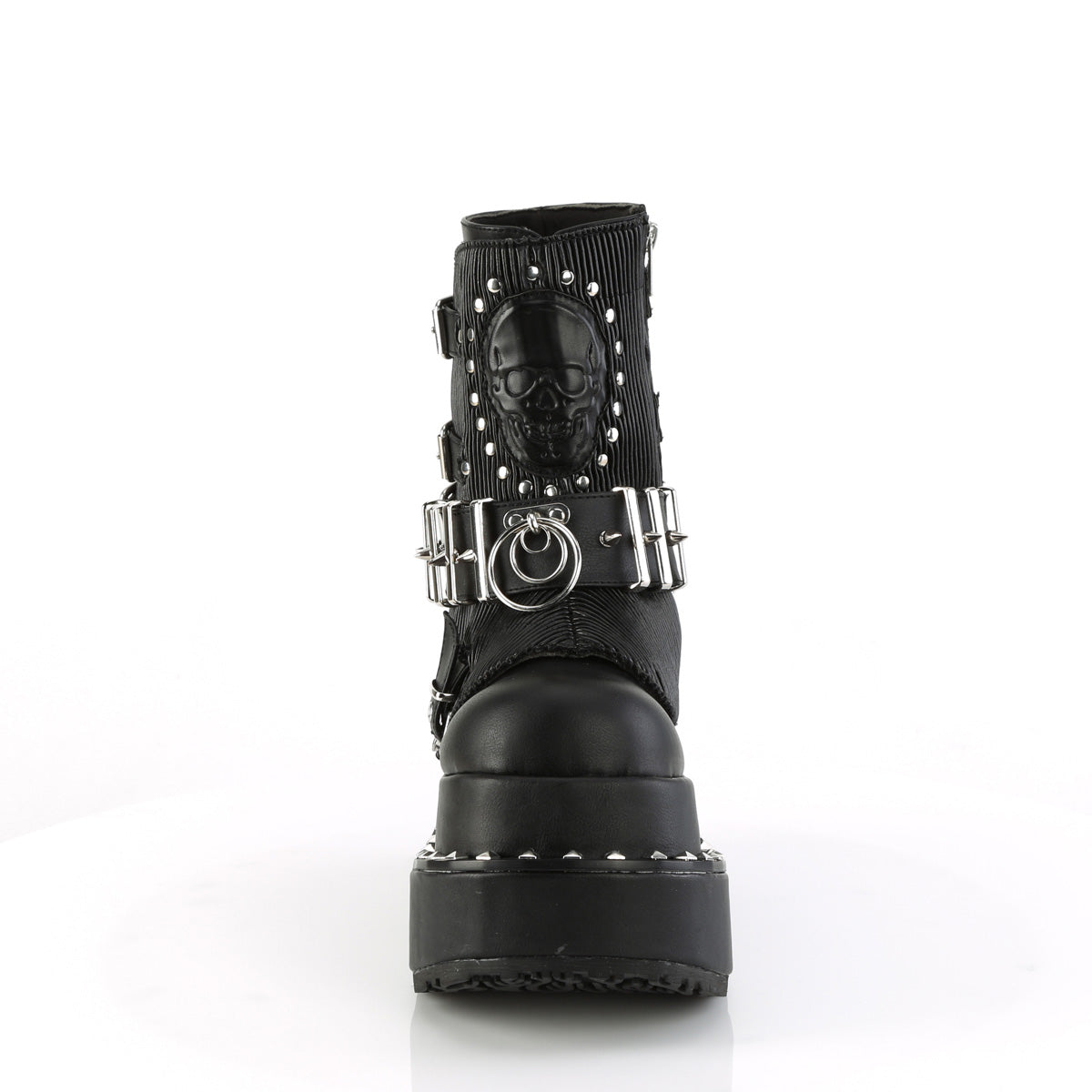 Women's Demonia Bear-150 Platform Boots Black Vegan Leather | FUS716508