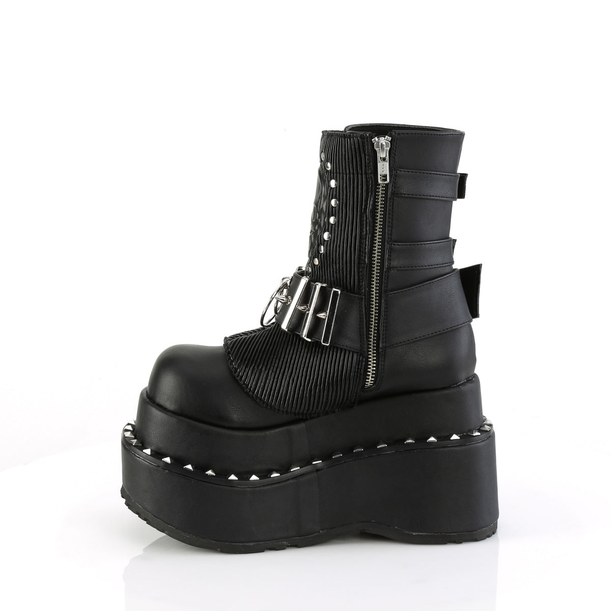 Women's Demonia Bear-150 Platform Boots Black Vegan Leather | FUS716508