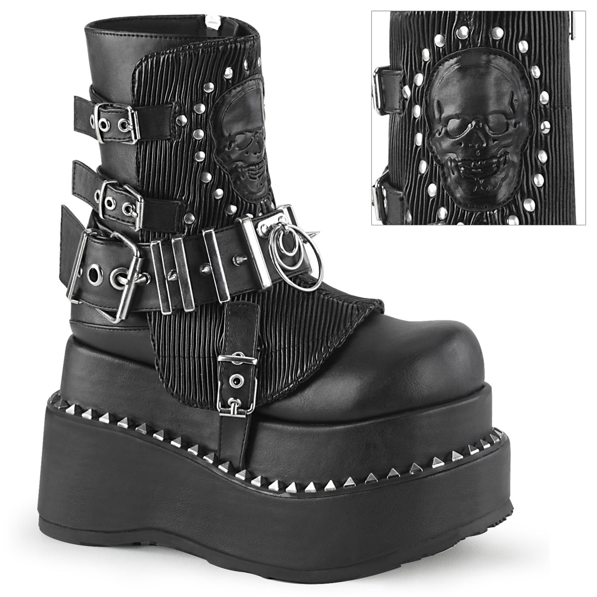 Women\'s Demonia Bear-150 Platform Boots Black Vegan Leather | FUS716508