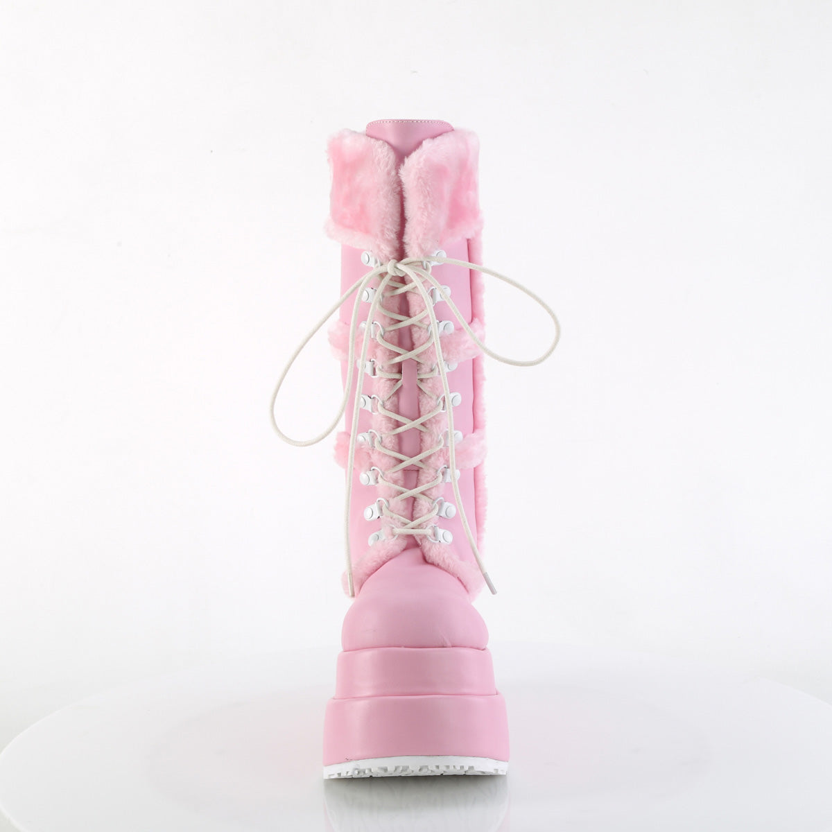 Women's Demonia Bear-202 Platform Boots Baby Pink Vegan Leather | BSP874236