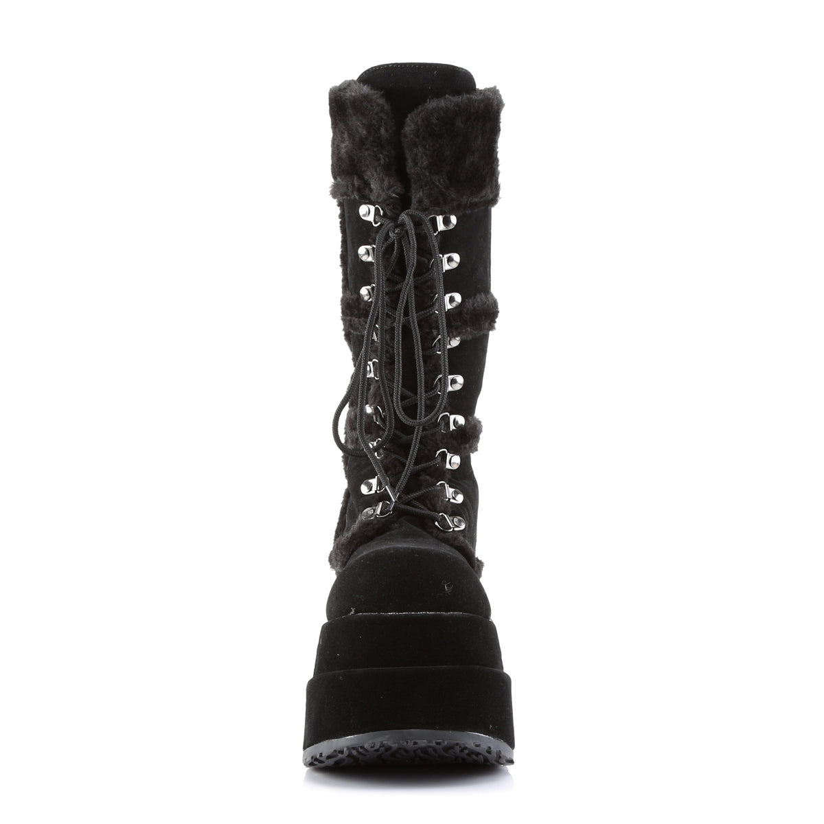 Women's Demonia Bear-202 Platform Boots Black Vegan Suede | QLS863275