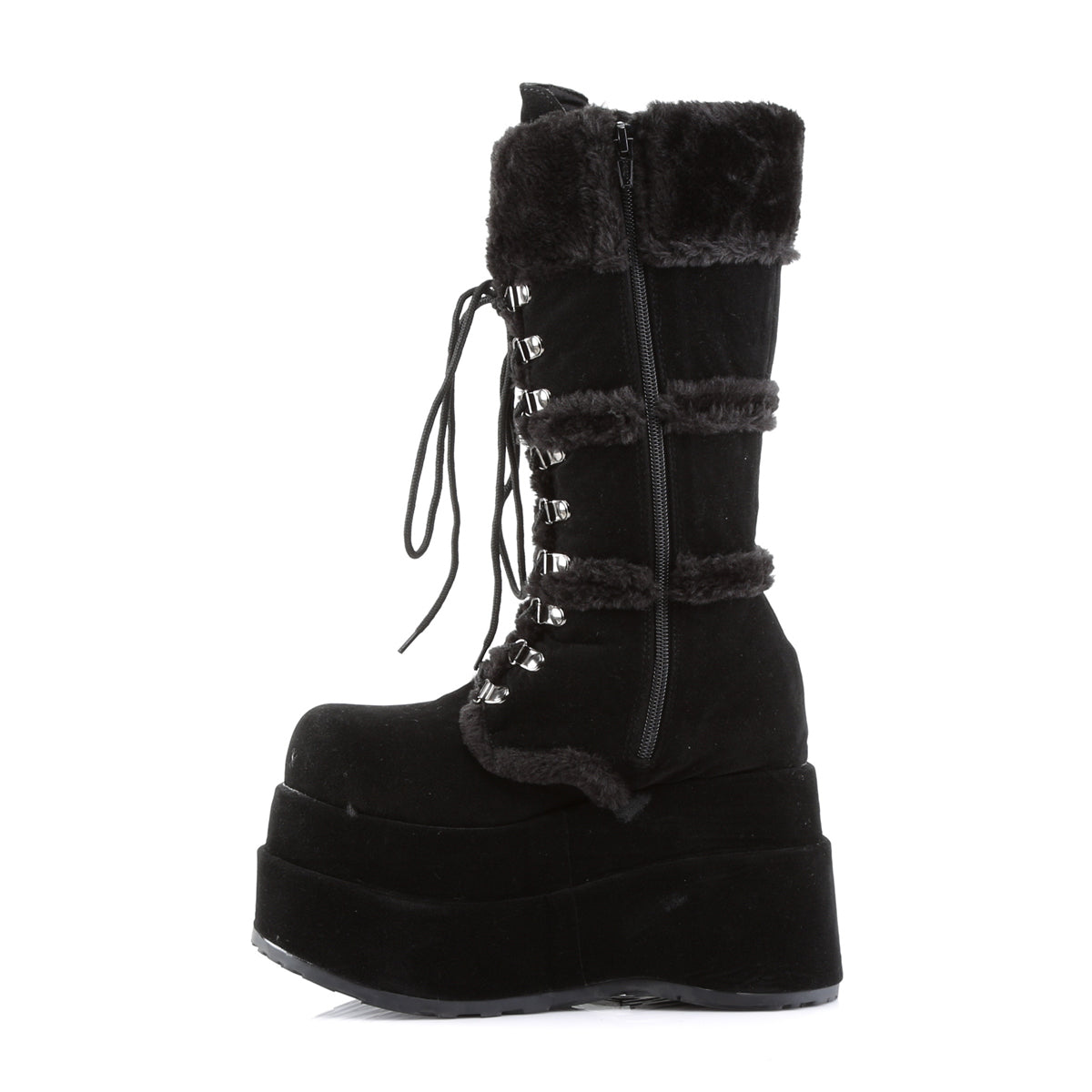 Women's Demonia Bear-202 Platform Boots Black Vegan Suede | QLS863275