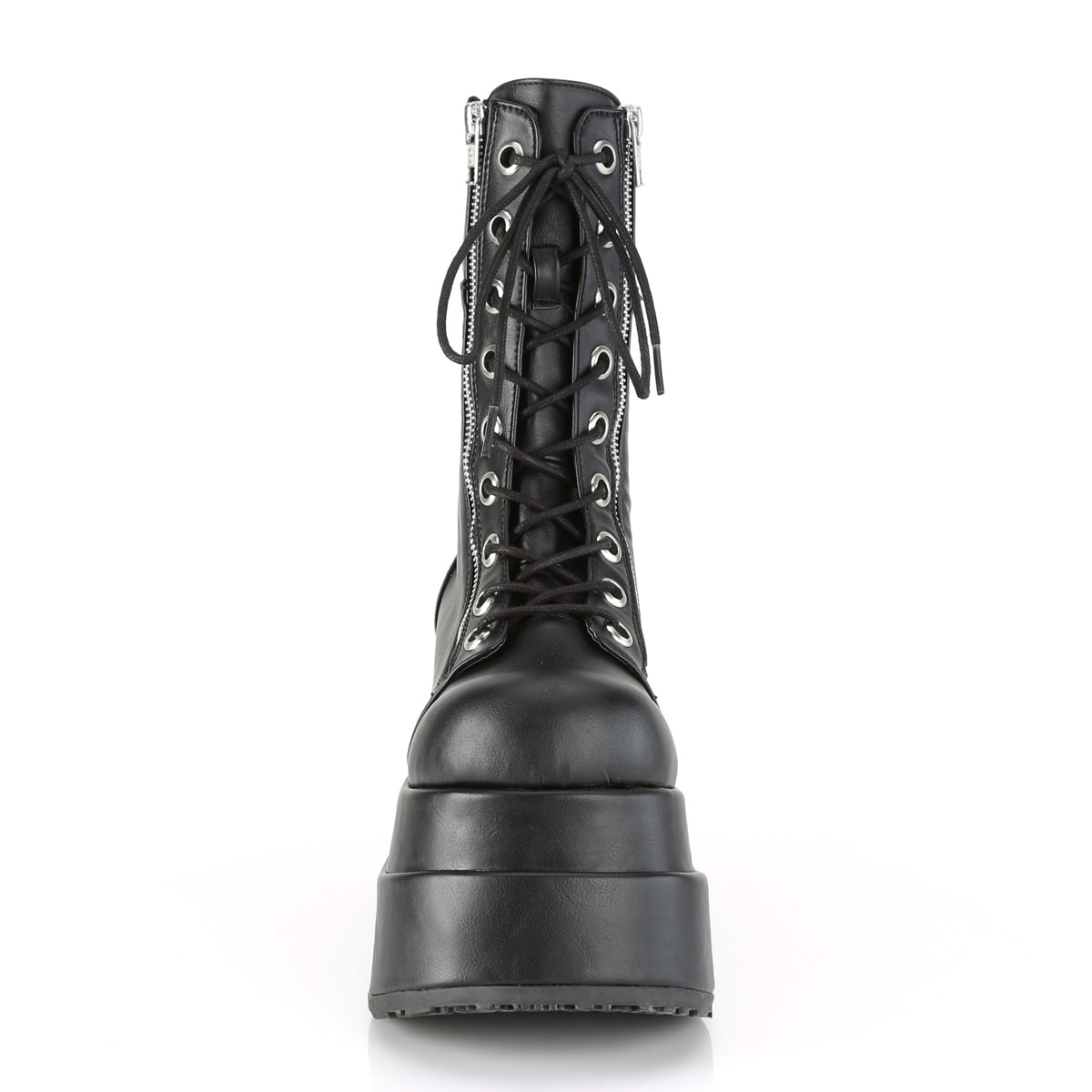 Women's Demonia Bear-265 Platform Boots Black Vegan Leather | NYX610529