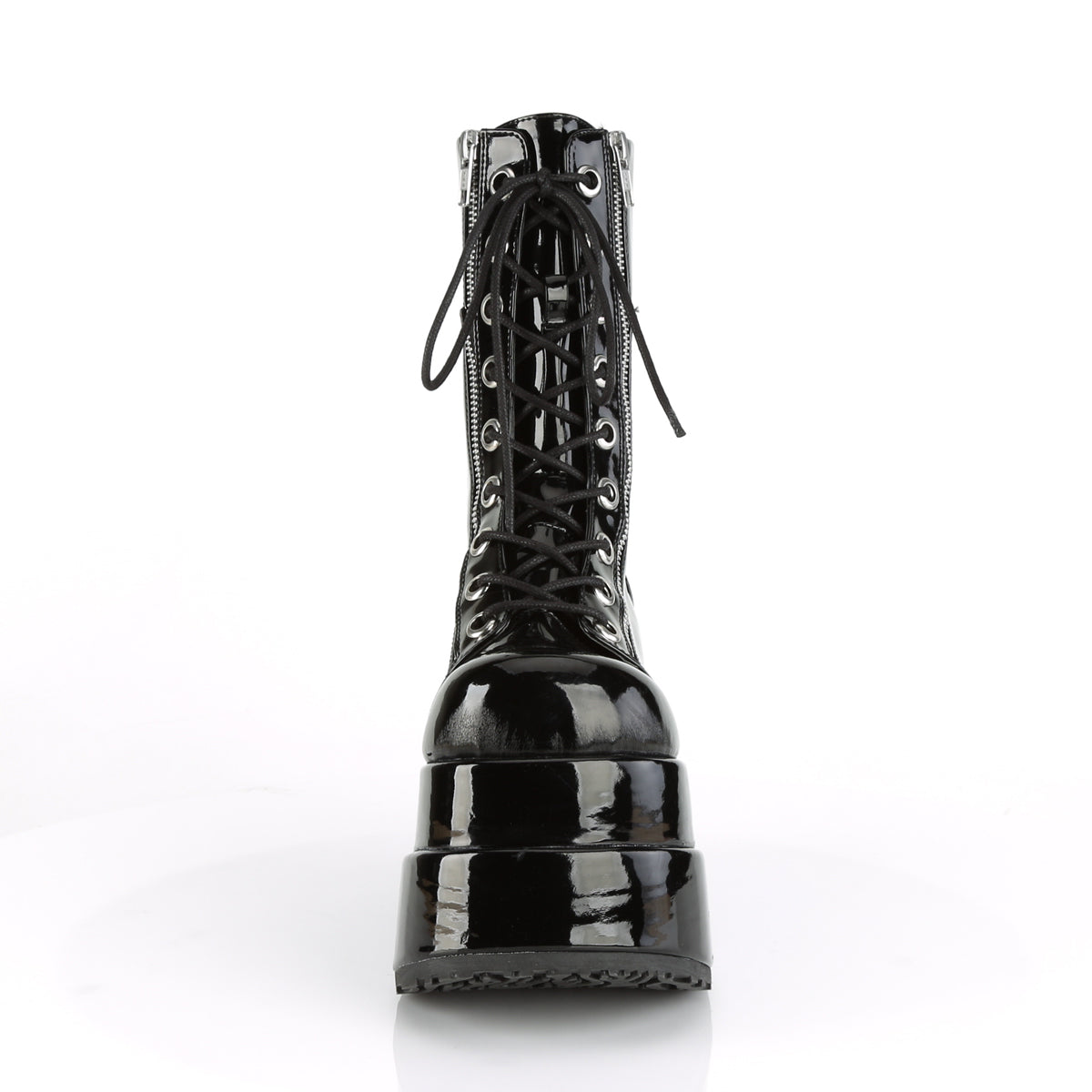 Women's Demonia Bear-265 Platform Boots Black Patent | XWL761509