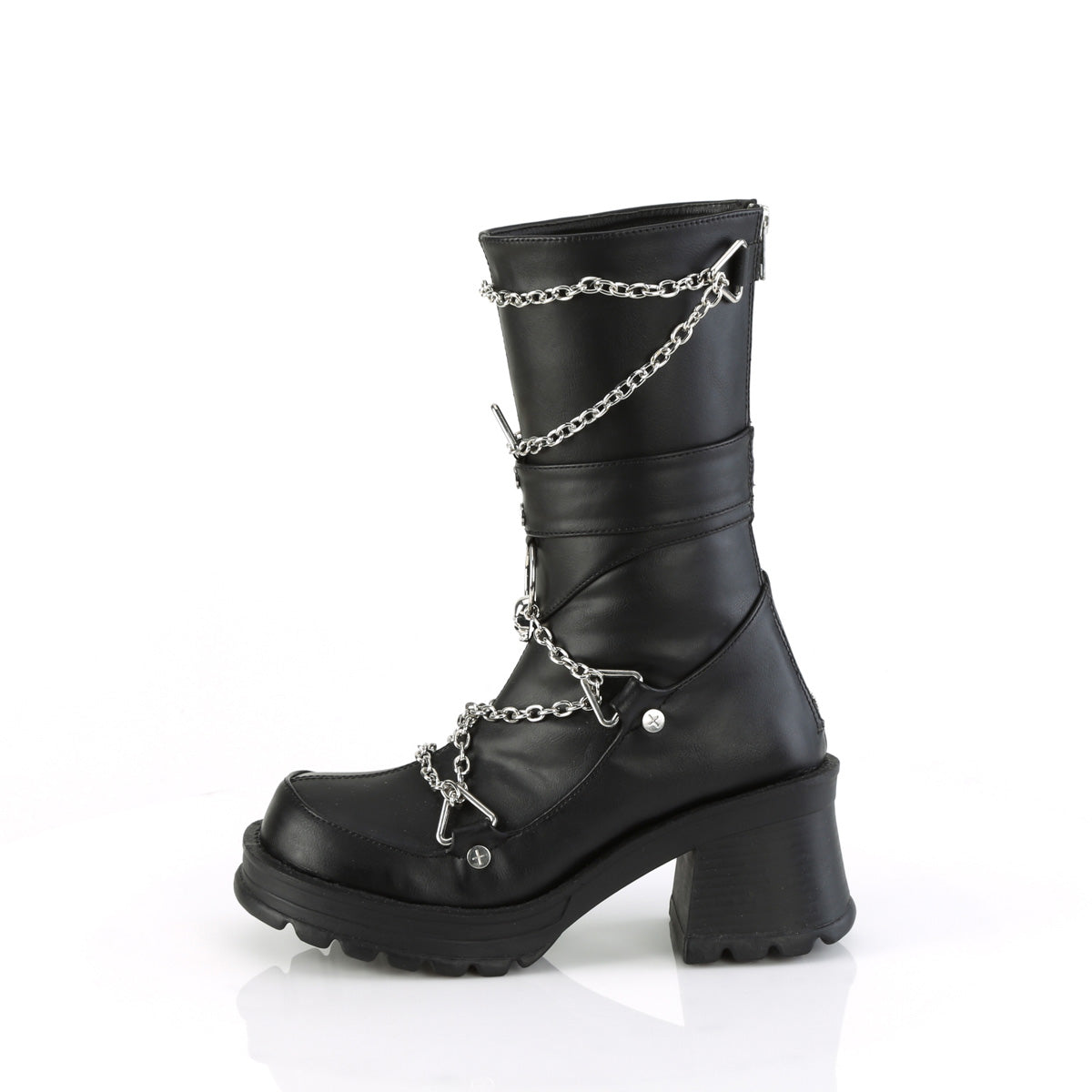 Women's Demonia Bratty-120 Ankle Boots Black Vegan Leather | OTZ562108