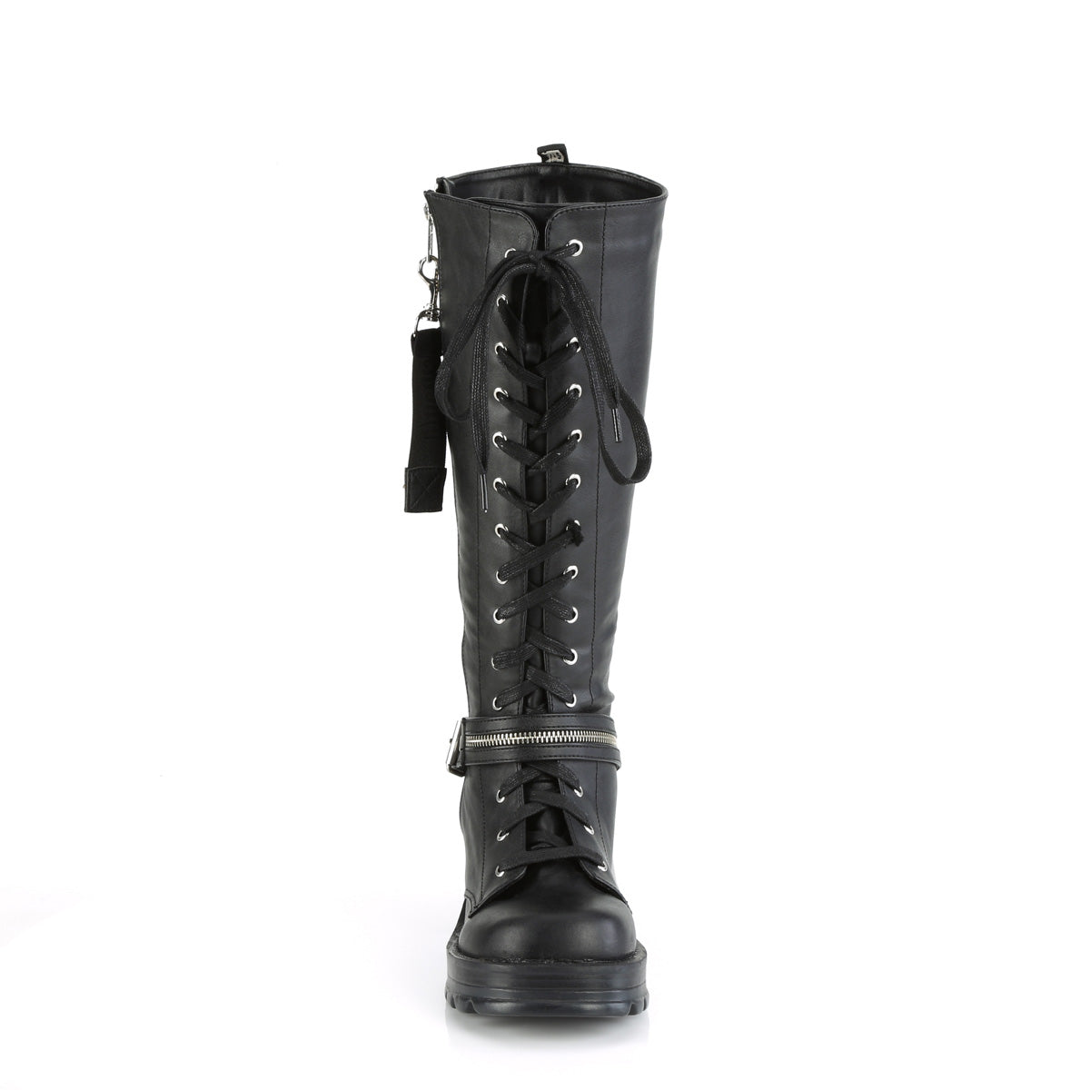 Women's Demonia Bratty-206 Knee-high Boots Black Vegan Leather | OXP976384