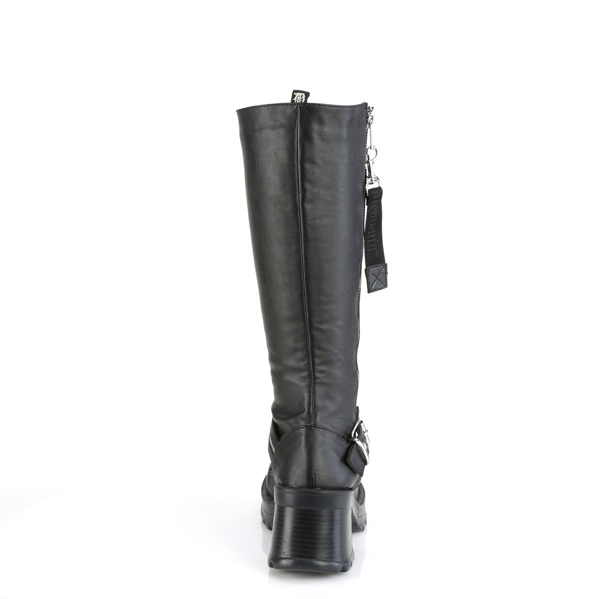 Women's Demonia Bratty-206 Knee-high Boots Black Vegan Leather | OXP976384