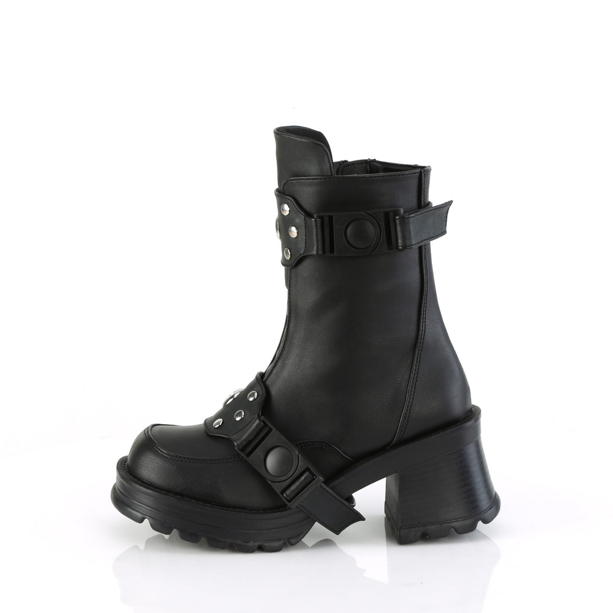 Women's Demonia Bratty-56 Ankle Boots Black Vegan Leather | SWO459678