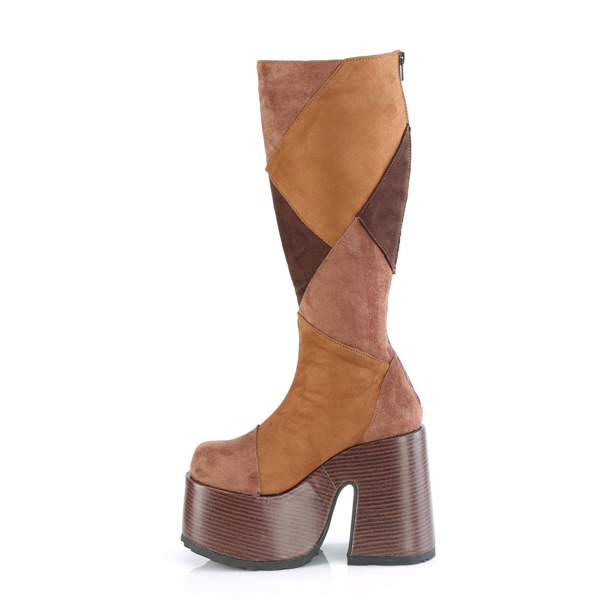 Women's Demonia Camel-280 Knee-high Boots Brown Multi Vegan Suede | LHD748021