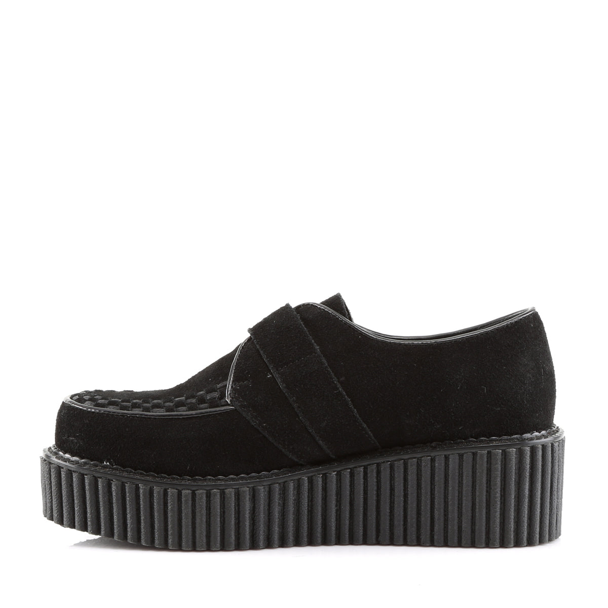 Women's Demonia Creeper-118 Creepers Shoes Black Vegan Suede | FEC485971