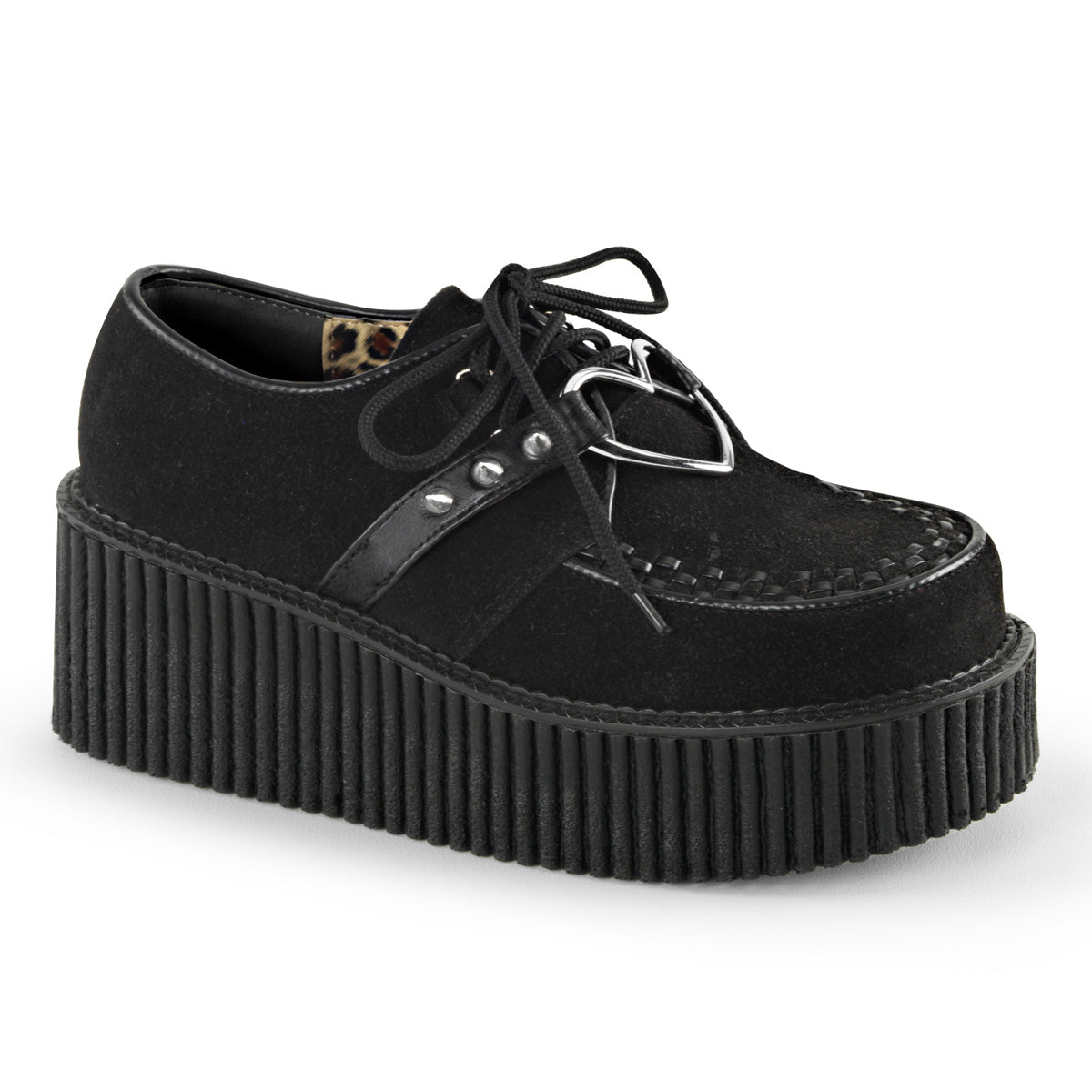 Women\'s Demonia Creeper-206 Creepers Shoes Black Vegan Suede-Vegan Leather | CBL956230