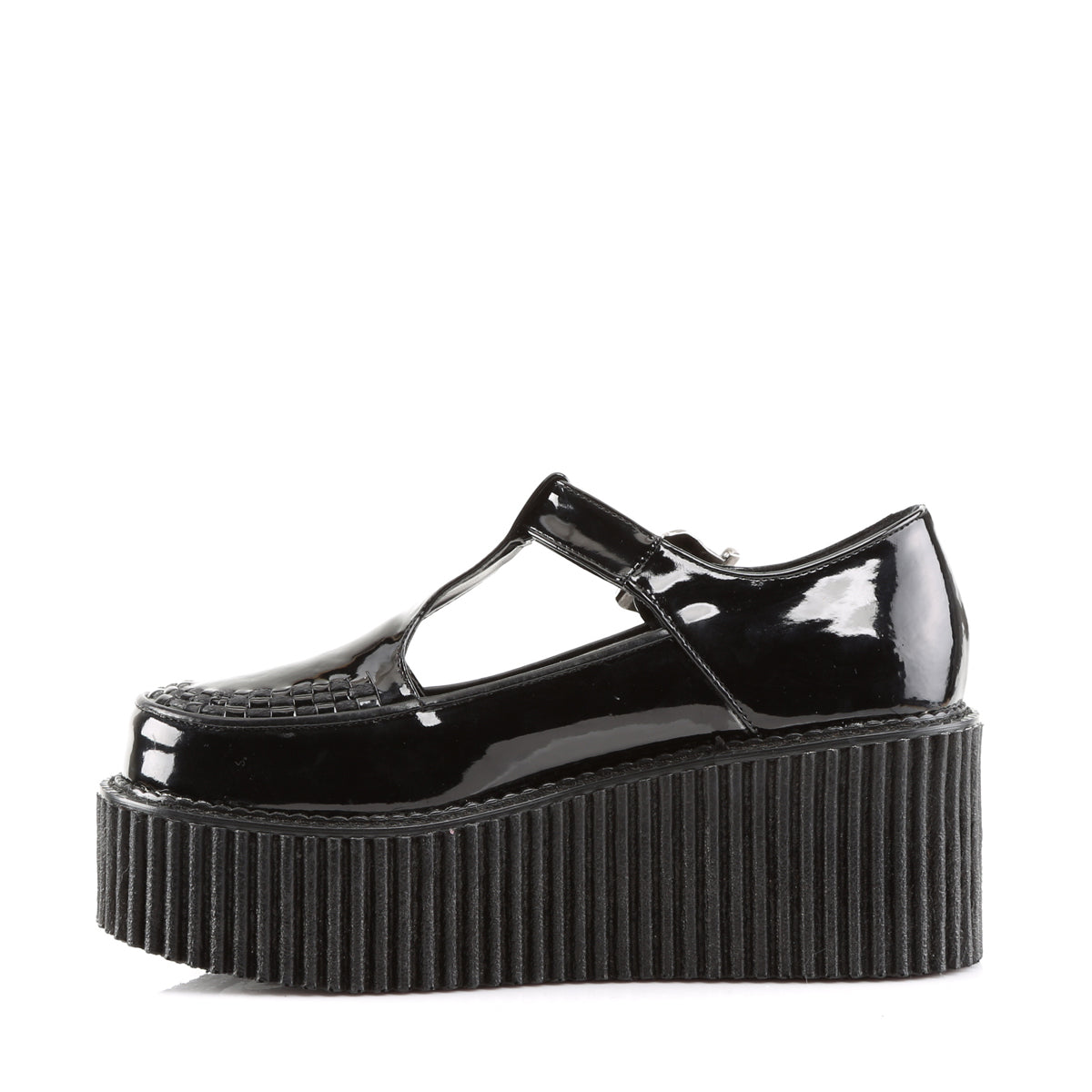 Women's Demonia Creeper-214 Creepers Shoes Black Patent | UQA412058