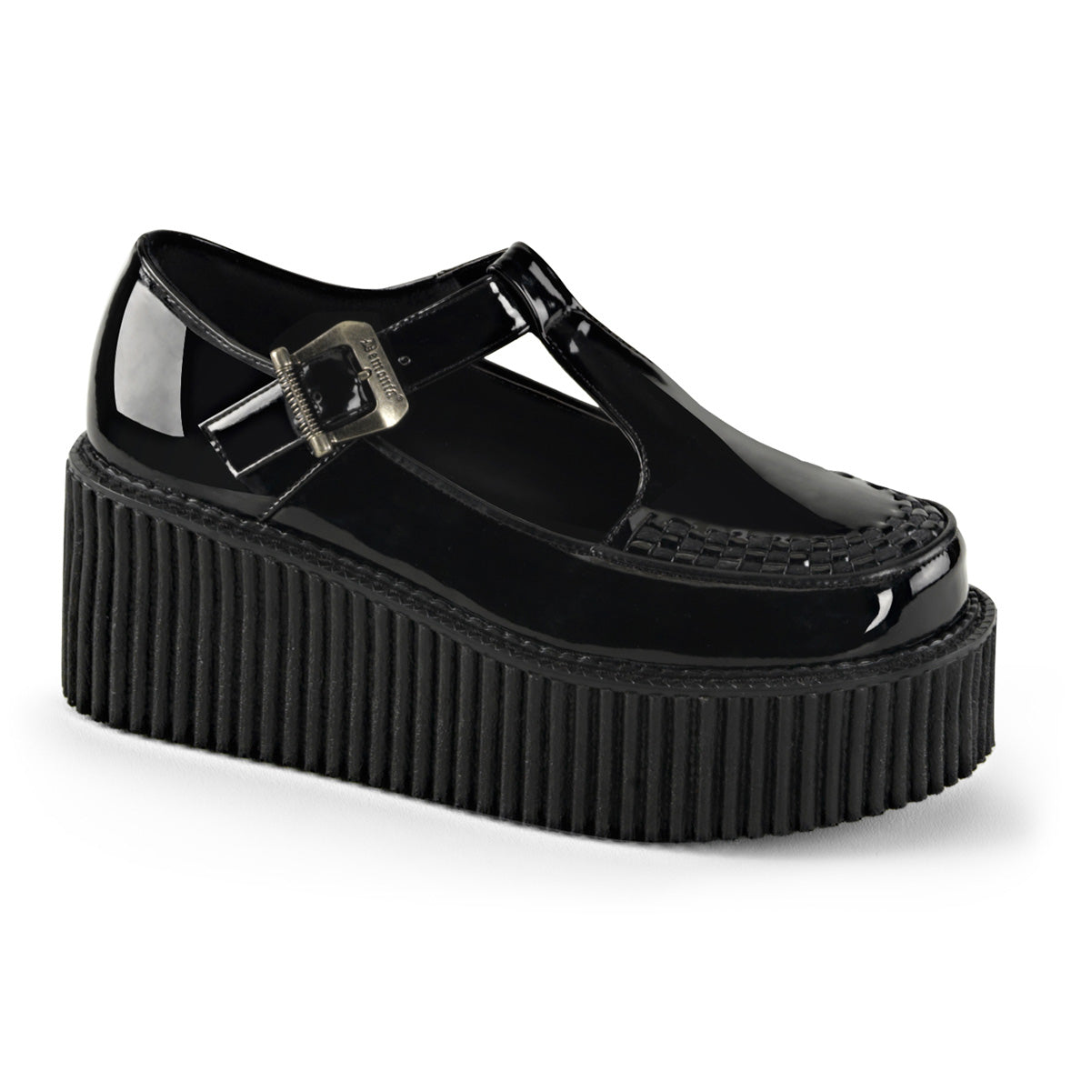 Women\'s Demonia Creeper-214 Creepers Shoes Black Patent | UQA412058