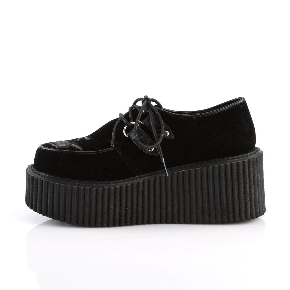 Women's Demonia Creeper-219 Creepers Shoes Black Velvet | HWB821536