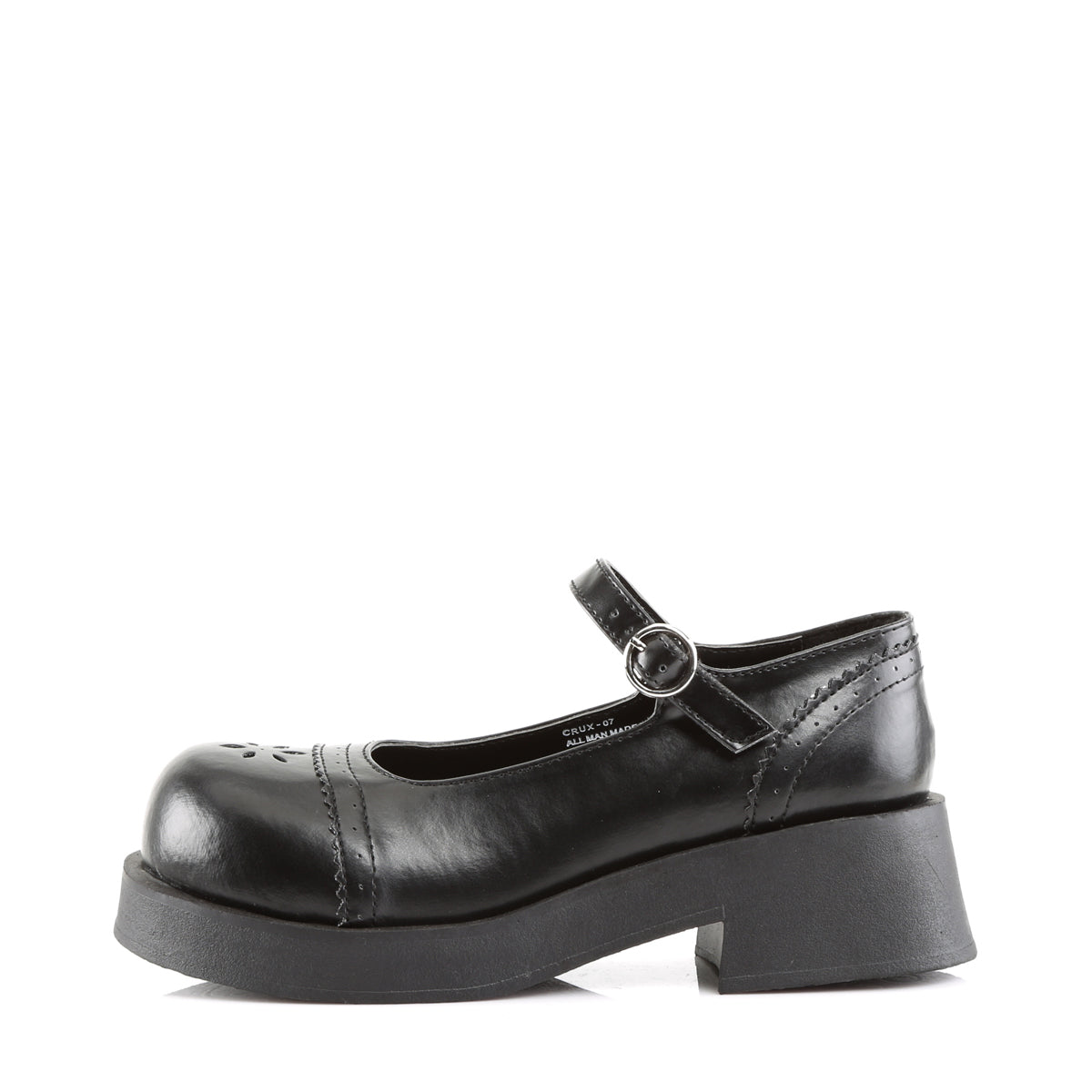 Women's Demonia Crux-07 Mary Janes Black Vegan Leather | FKQ340659