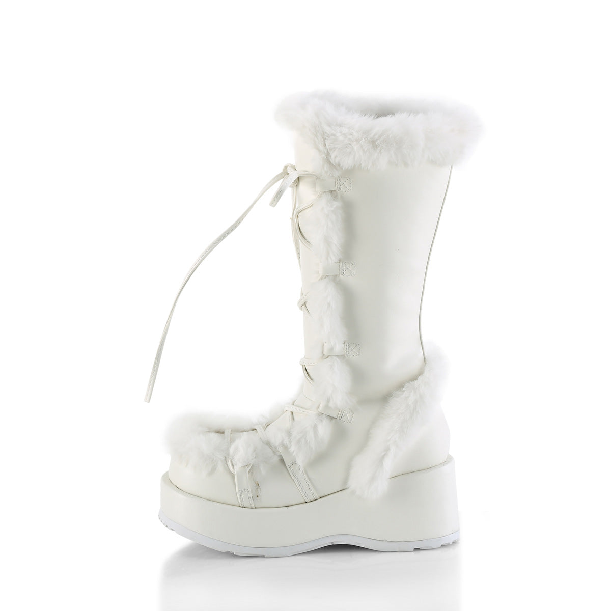 Women's Demonia Cubby-311 Knee-high Boots White Vegan Leather | OWZ904137