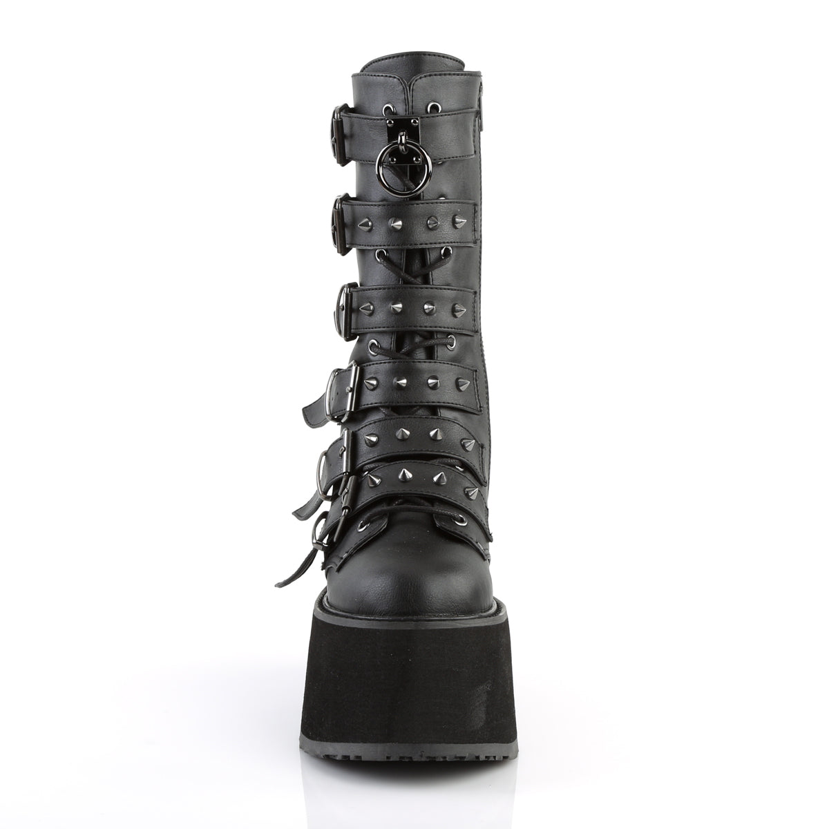 Women's Demonia Damned-225 Knee-high Boots Black Vegan Leather | CSD745820