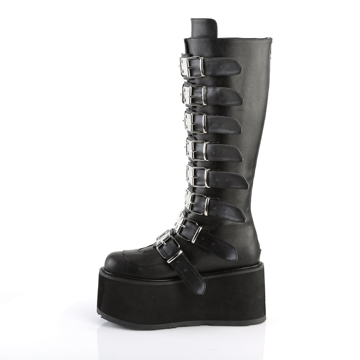 Women's Demonia Damned-318 Knee-high Boots Black Vegan Leather | HLQ807154