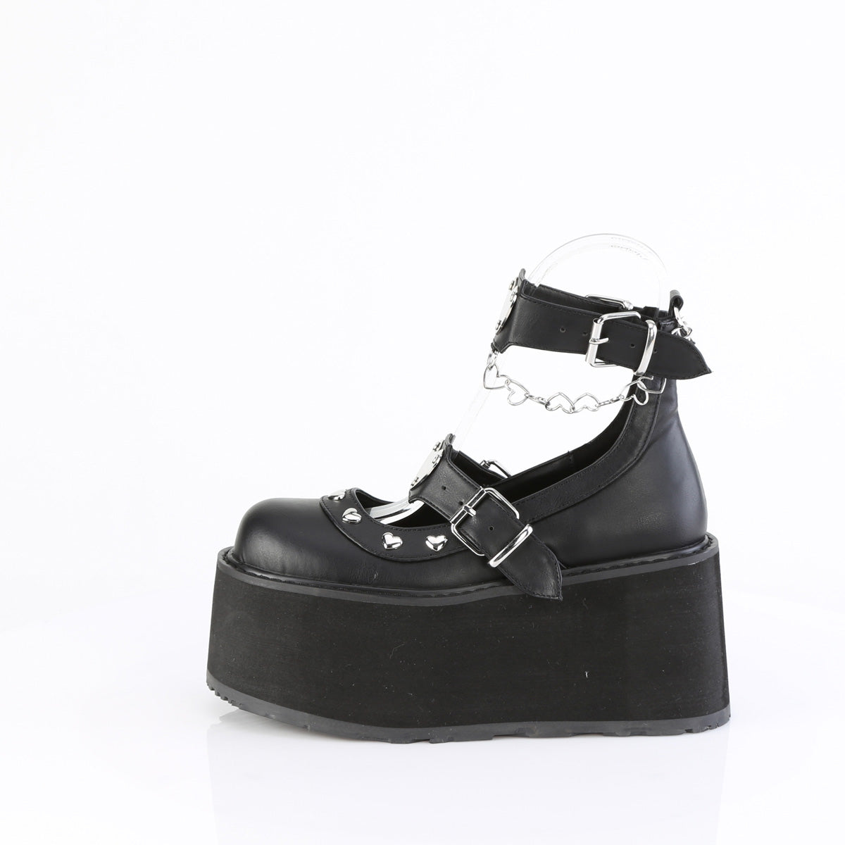 Women's Demonia Damned-56 Mary Janes Black Vegan Leather | RKI012589