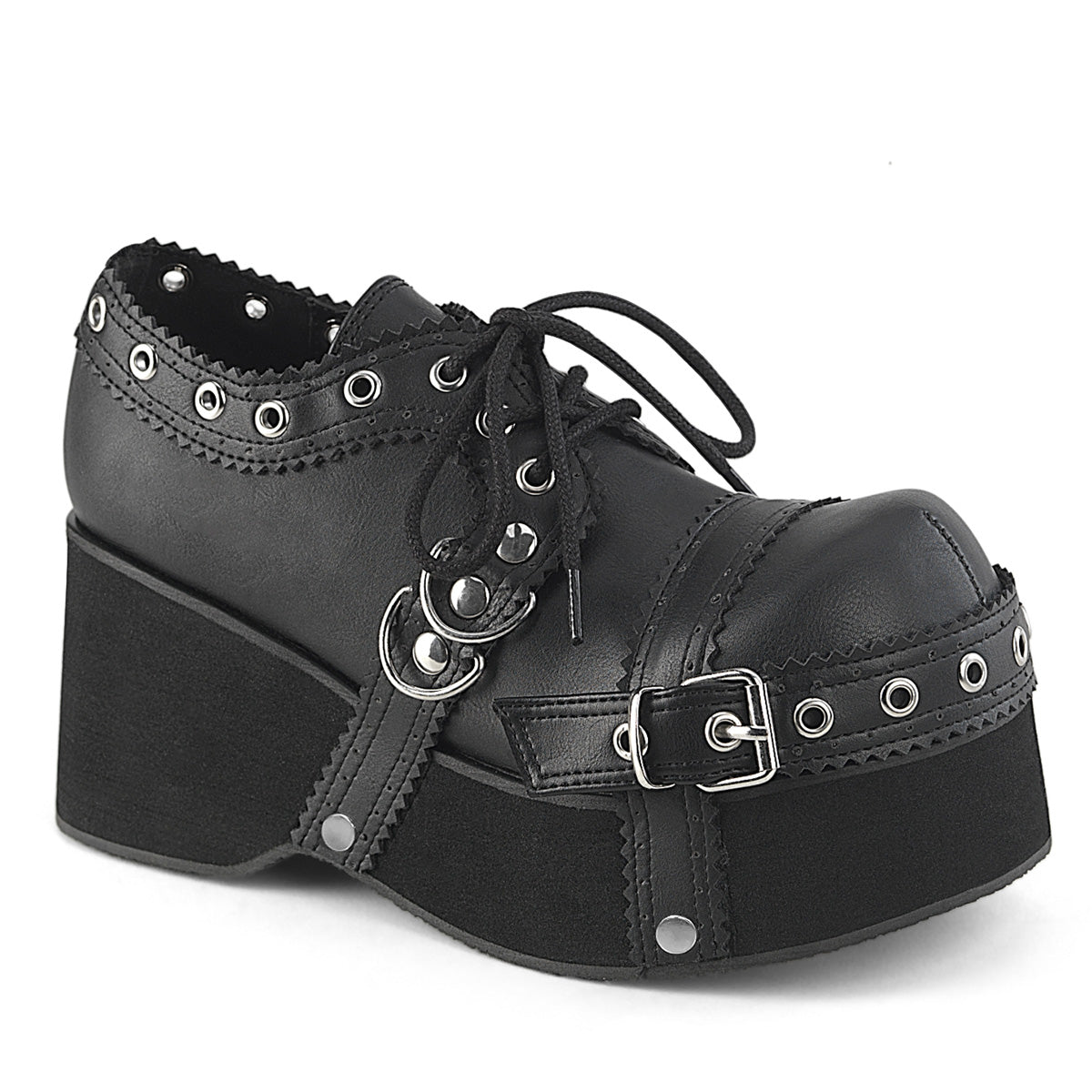 Women\'s Demonia Dank-28 Platform Shoes Black Vegan Leather | HSO273658