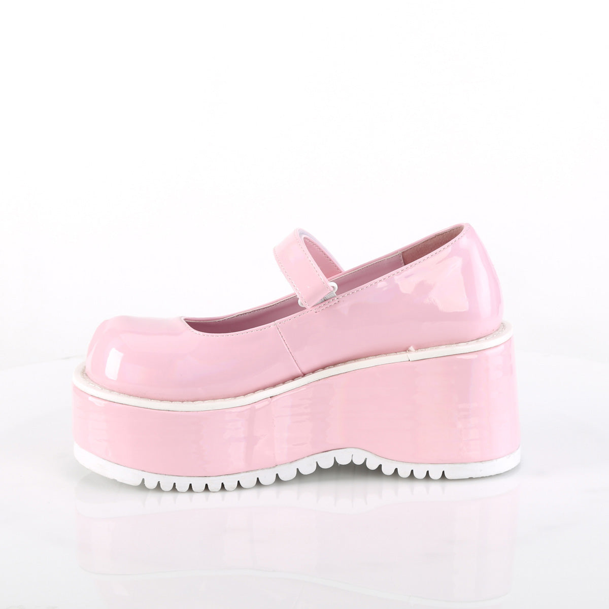 Women's Demonia Dollie-01 Mary Janes Baby Pink Holo Patent | EPQ439162