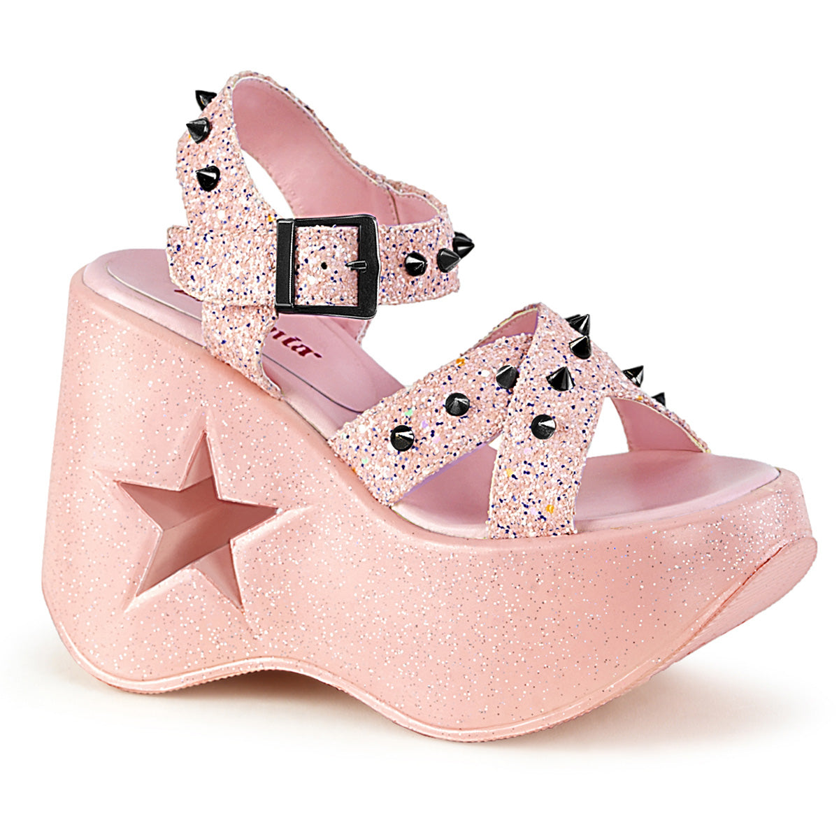 Women\'s Demonia Dynamite-02 Sandals Baby Pink Glitter | HTM497630