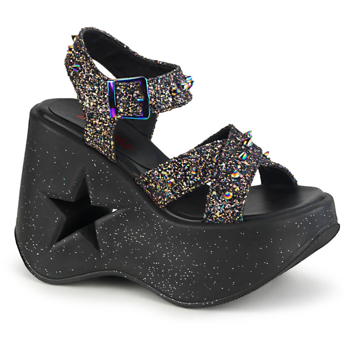 Women\'s Demonia Dynamite-02 Sandals Black Multi Glitter | HWN317062