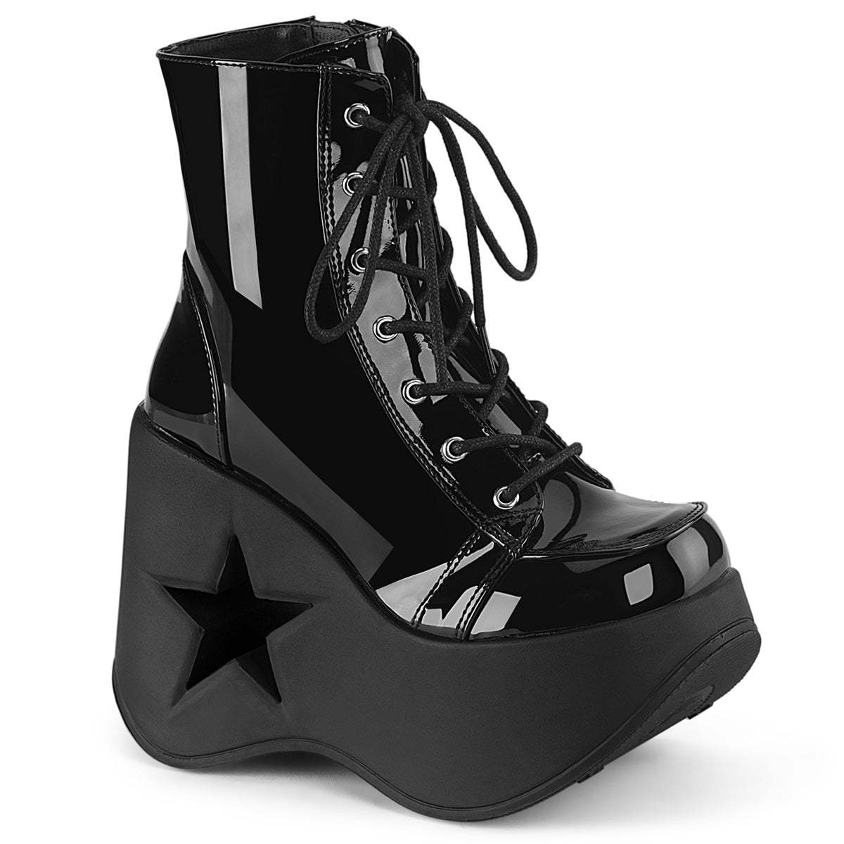 Women\'s Demonia Dynamite-106 Platform Boots Black Patent | CHL902476