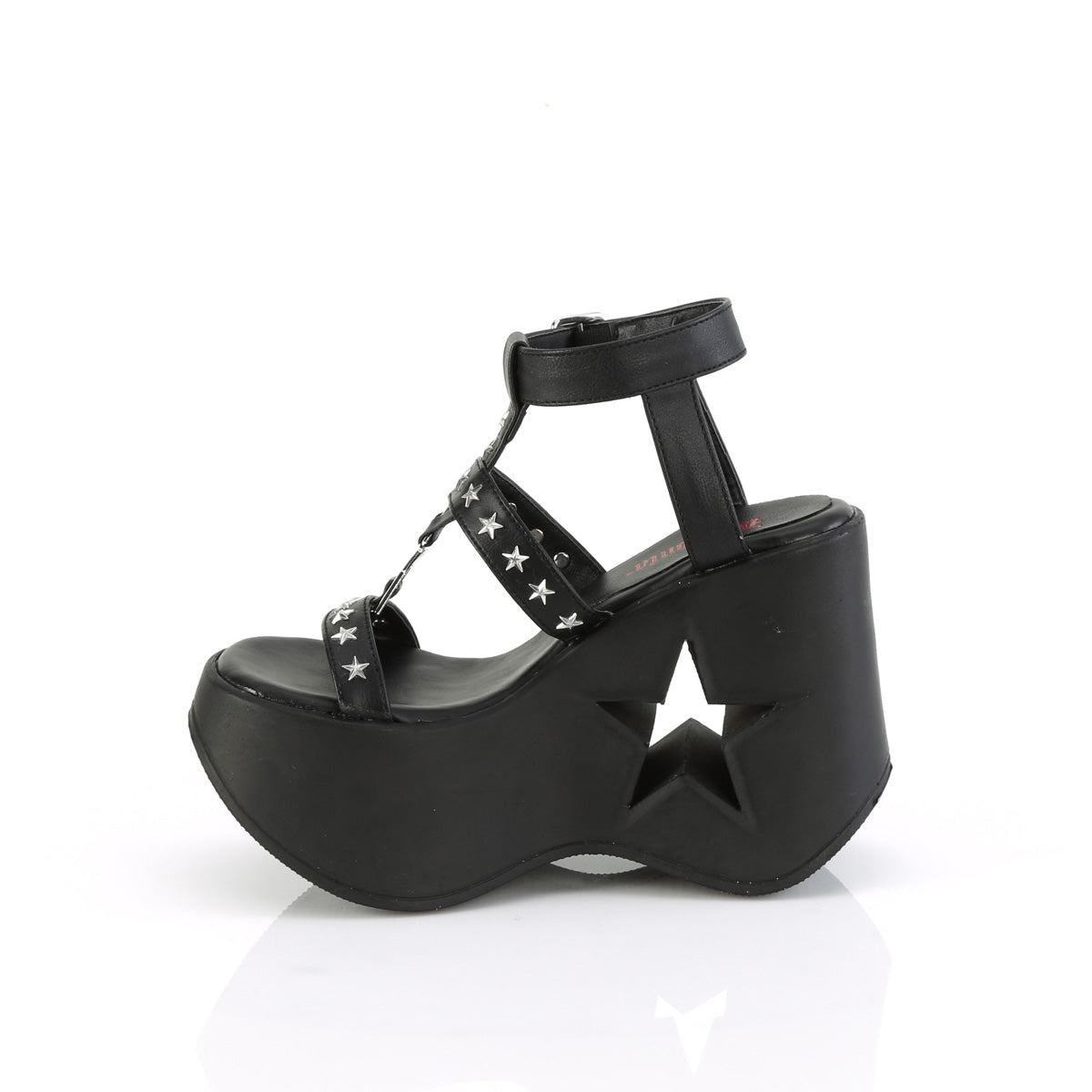 Women's Demonia Dynamite-12 Sandals Black Vegan Leather | VMD968215