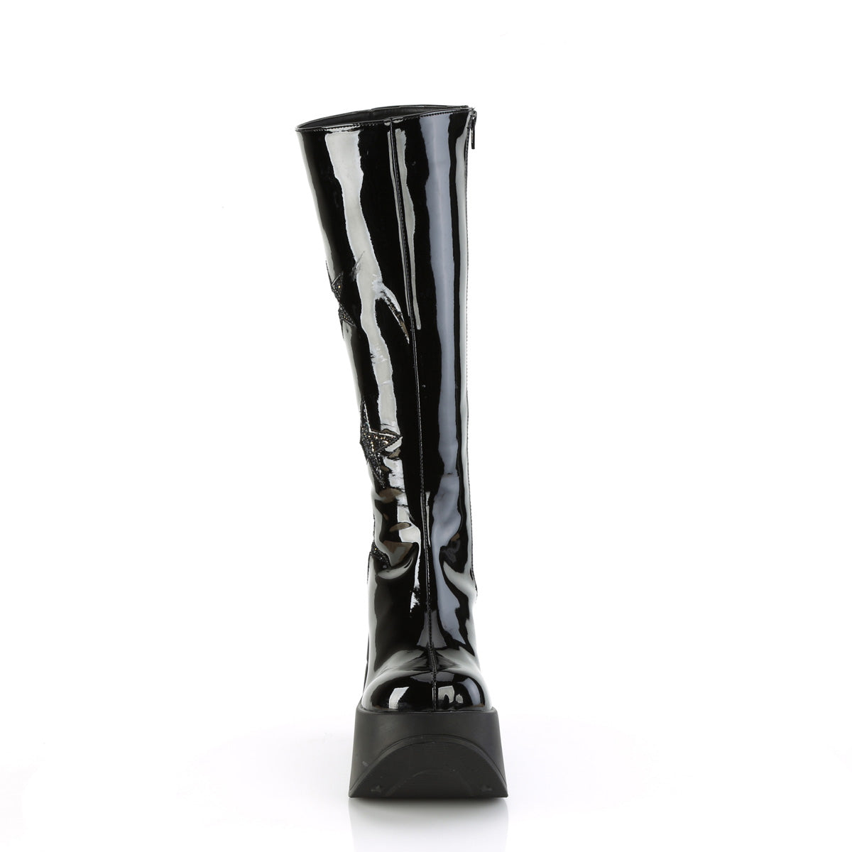 Women's Demonia Dynamite-218 Knee-high Boots Black Patent-Black Multi Glitter | BFQ563792