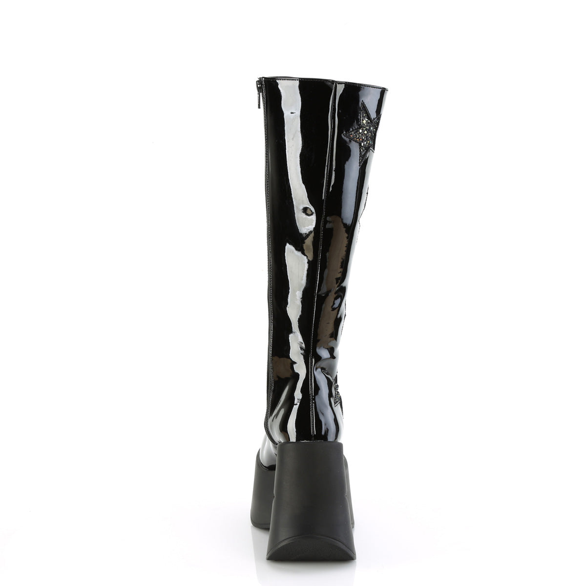 Women's Demonia Dynamite-218 Knee-high Boots Black Patent-Black Multi Glitter | BFQ563792