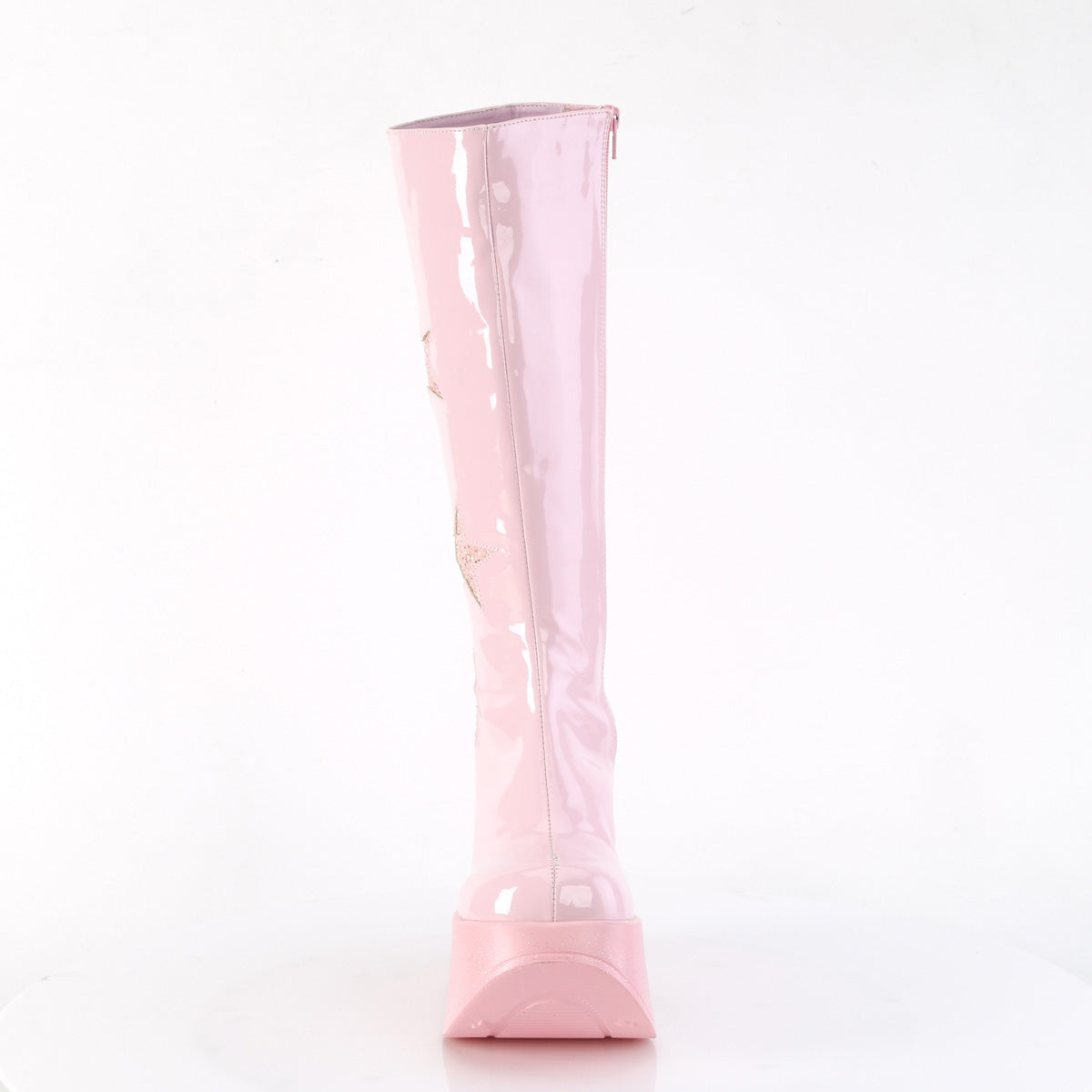 Women's Demonia Dynamite-218 Knee-high Boots Baby Pink Patent-Baby Pink Multi Gliter | OXY413078