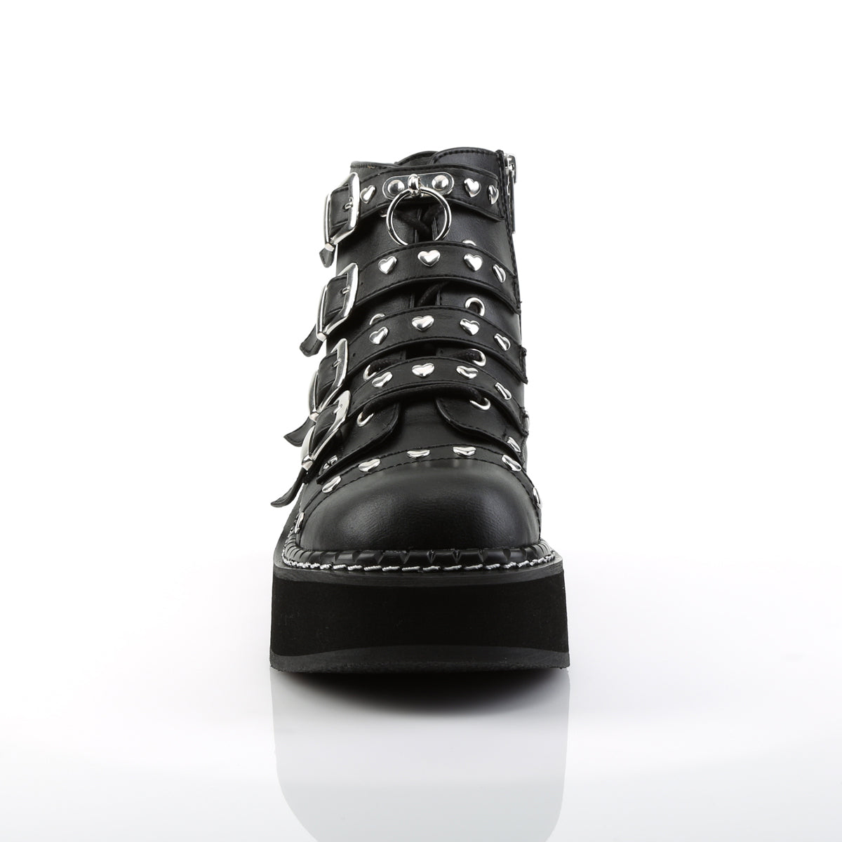 Women's Demonia Emily-315 Platform Boots Black Vegan Leather | ROJ415907