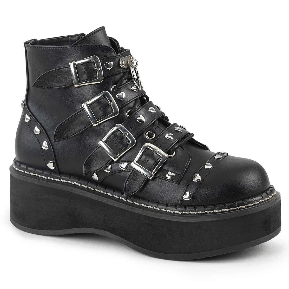 Women\'s Demonia Emily-315 Platform Boots Black Vegan Leather | ROJ415907