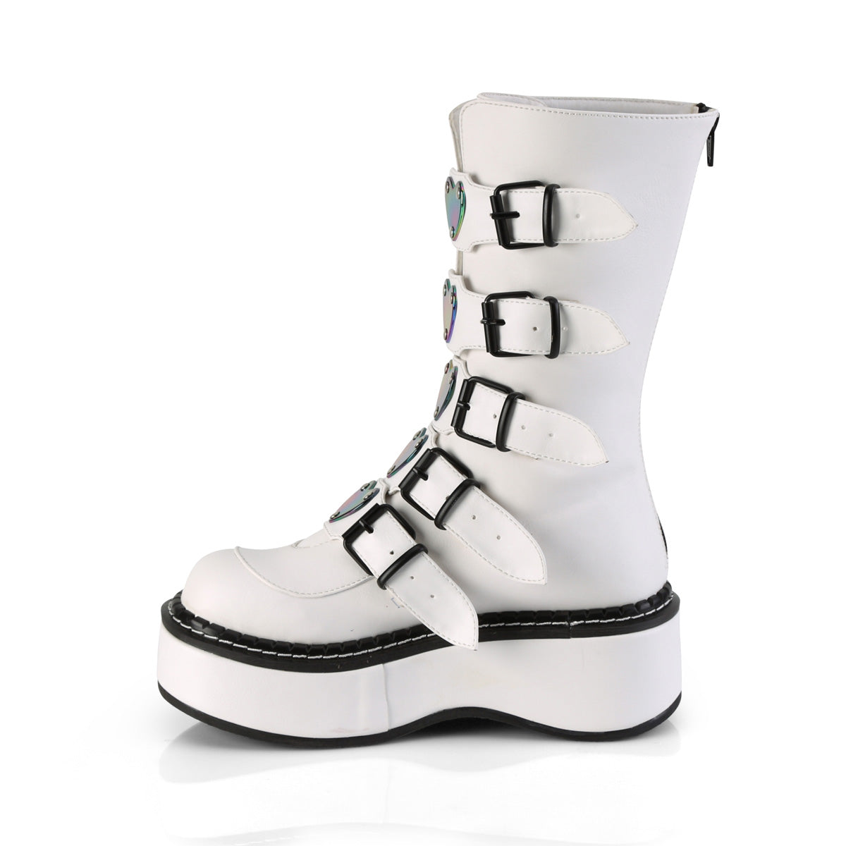 Women's Demonia Emily-330 Knee-high Boots White Vegan Leather | SJM037142